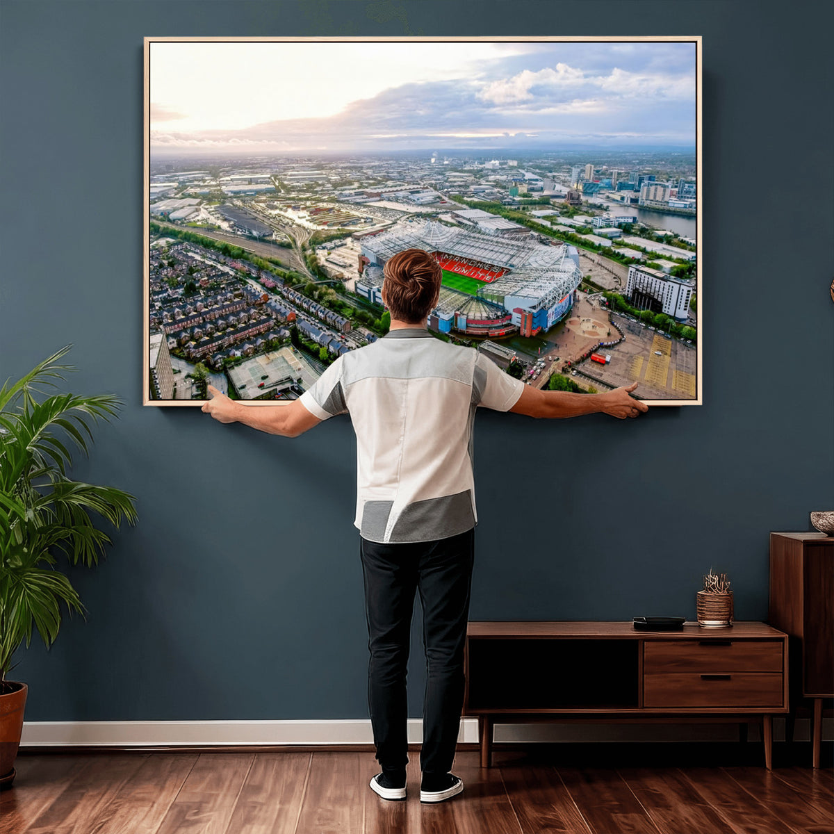 85657-MGV-CV-36X24 - Old Trafford Manchester United Stadium Wall Art Canvas Print