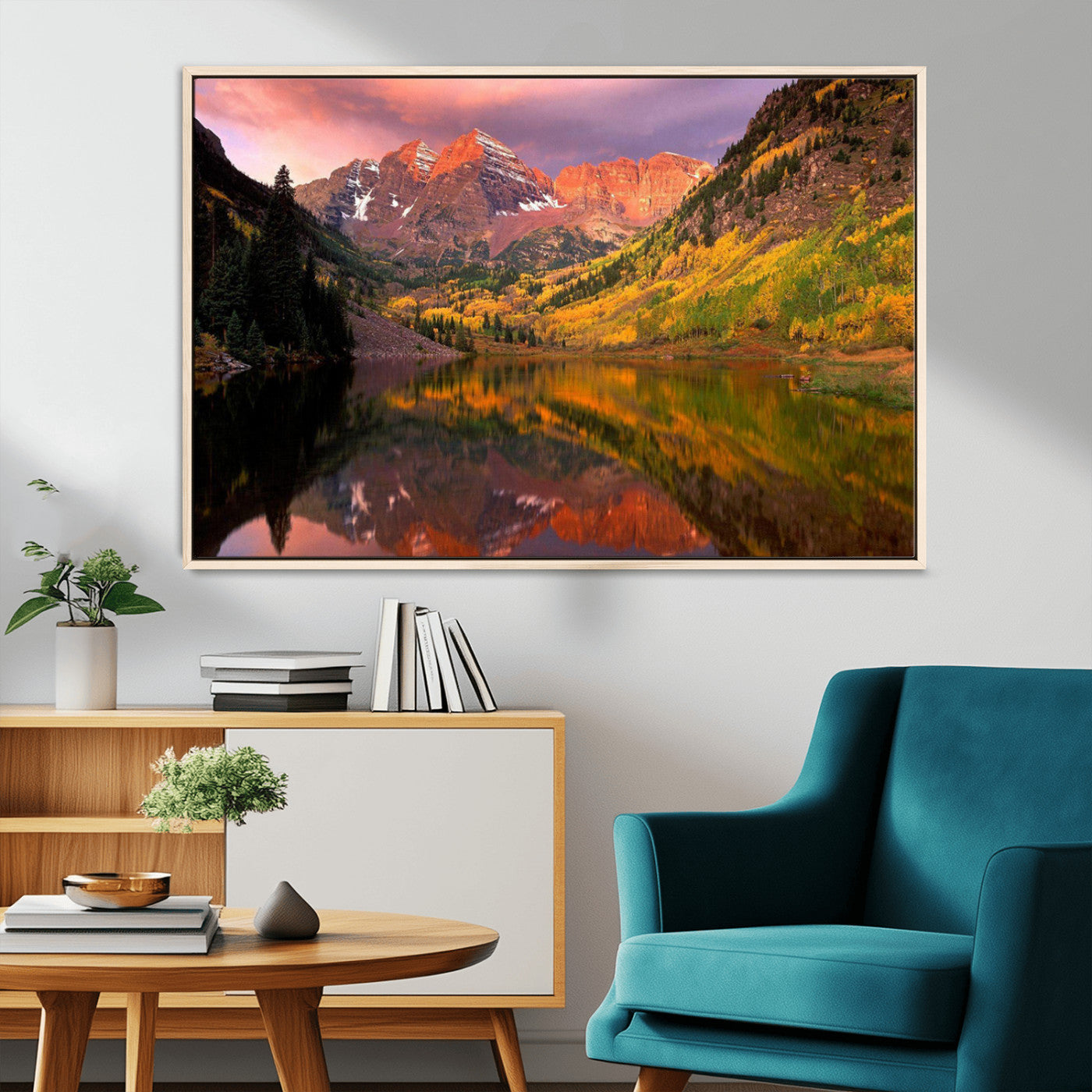 86946-MGV-CV-36X24-Colorado Rockies Mountain Sunset Wall Art | Ready to Hang and Framed | Scenic Nature Landscape