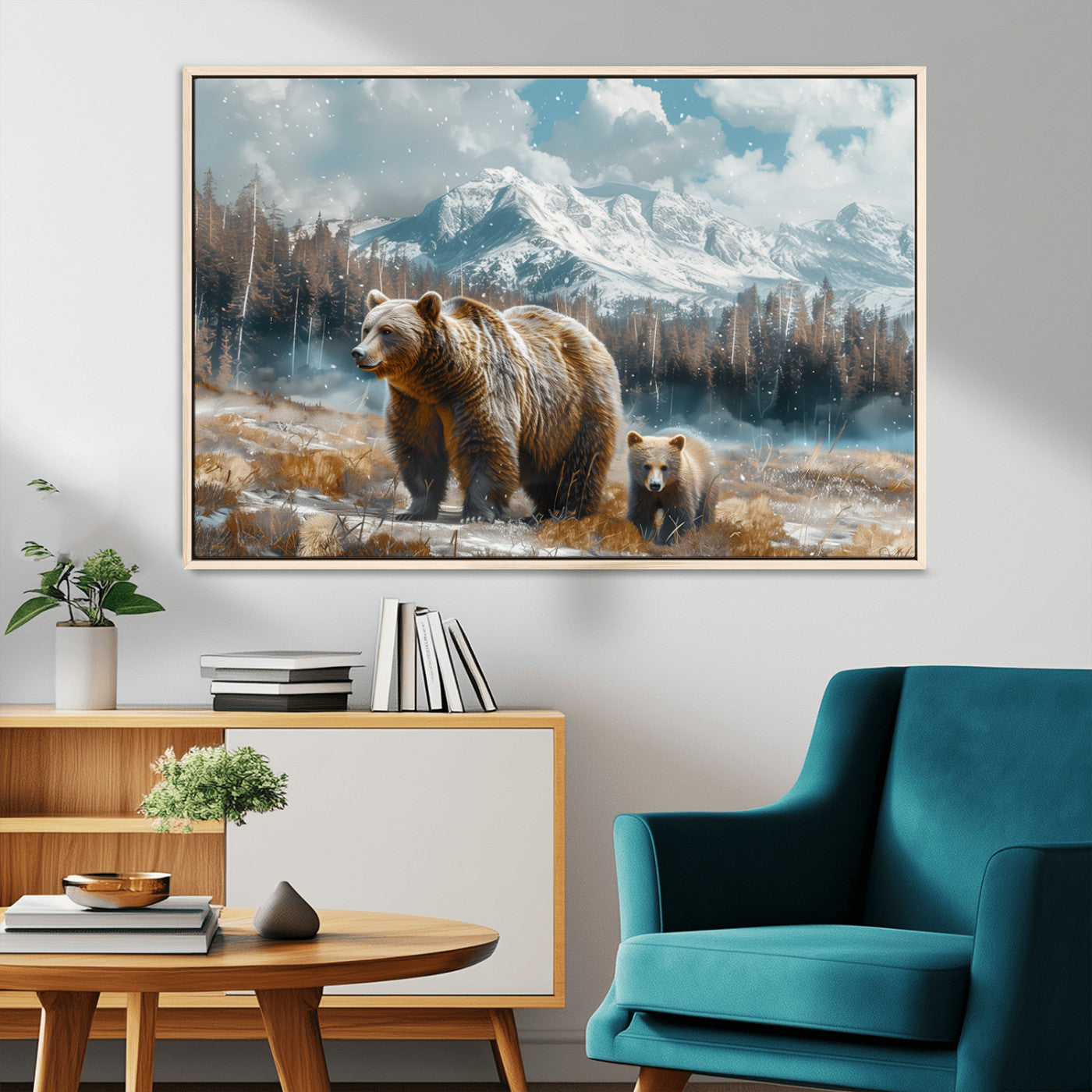 MGV-FC-36X24 - Bear and Baby Bear Wall Art Canvas Print