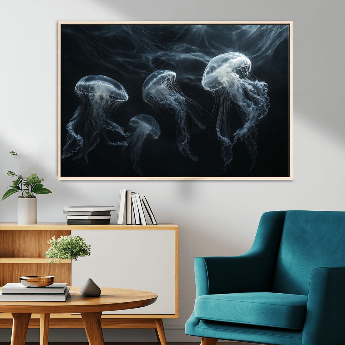 Jellyfish Wall Art Canvas Print, Elegant Wall Decor