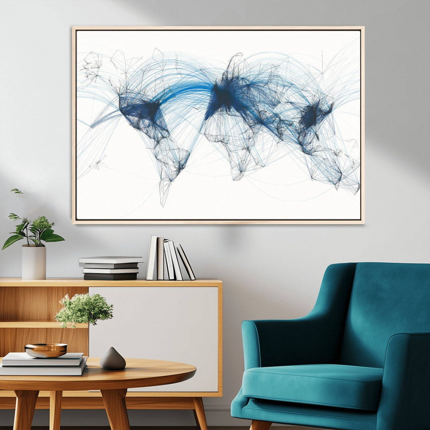 MGV-FC-36X24 - Push Pin World Map Canvas Print – Framed Wall Art for Couples to Track Their Travels – Anniversary