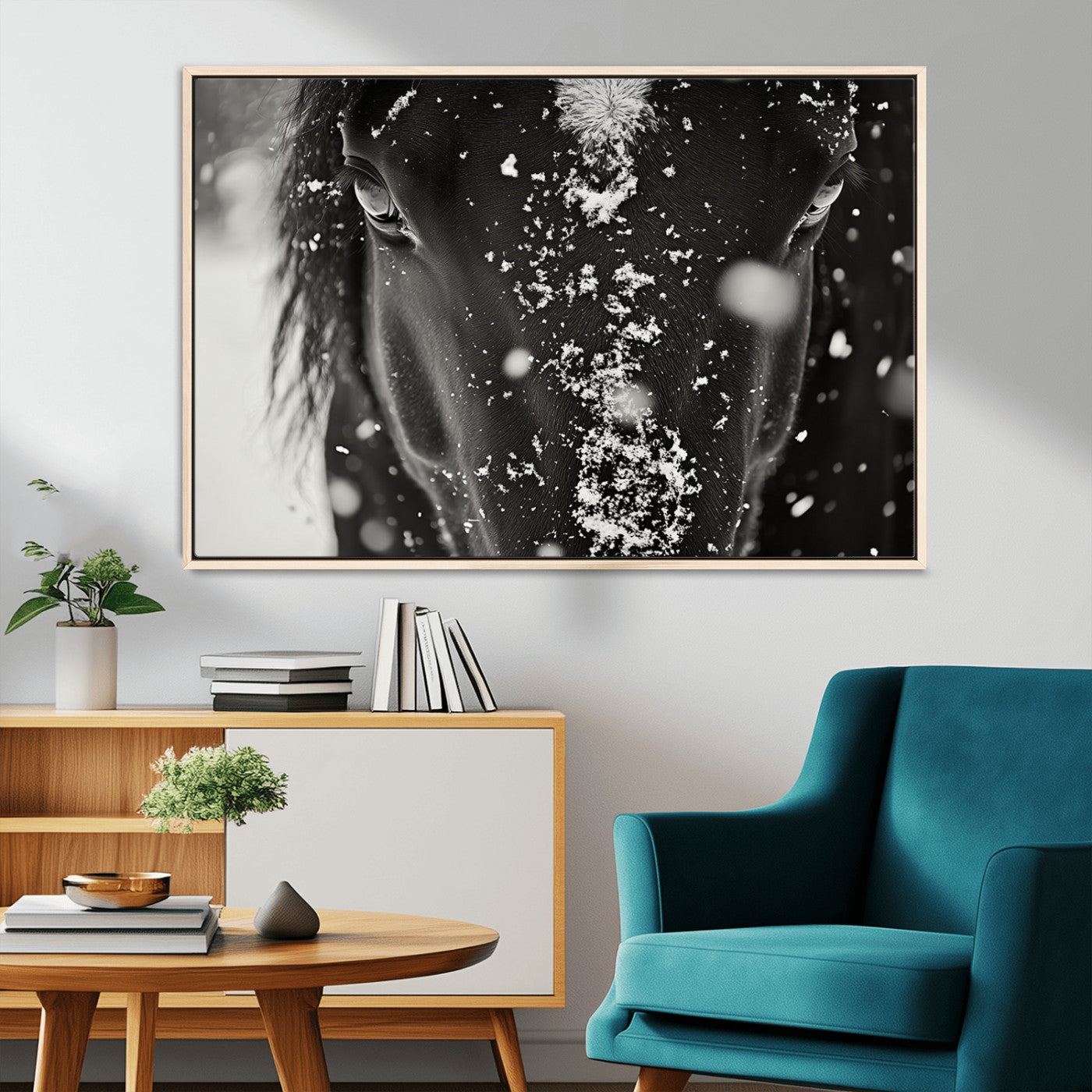 MGV-FC-36X24 - Winter Horse Snow Wall Art Canvas Print