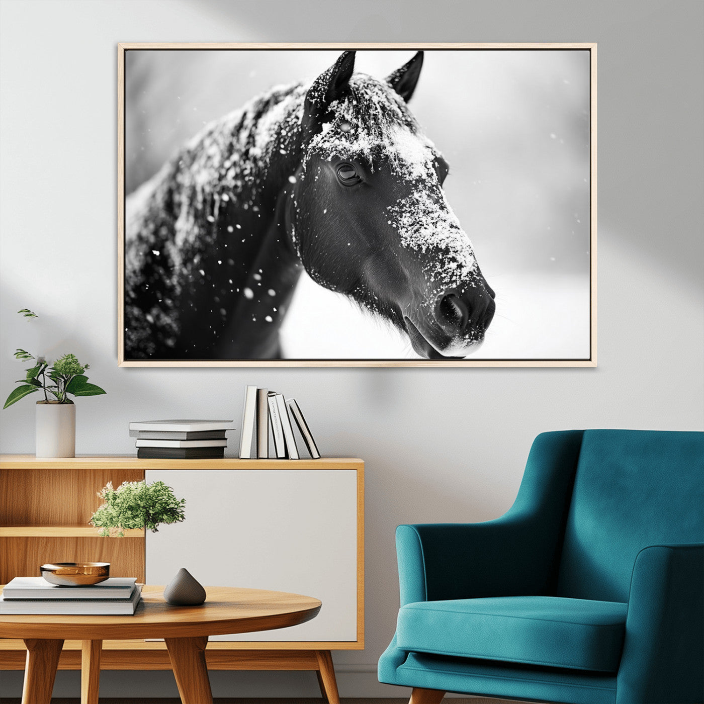 MGV-FC-36X24 - Horse Canvas Print - Winter Horse Snow Wall Art Canvas Print