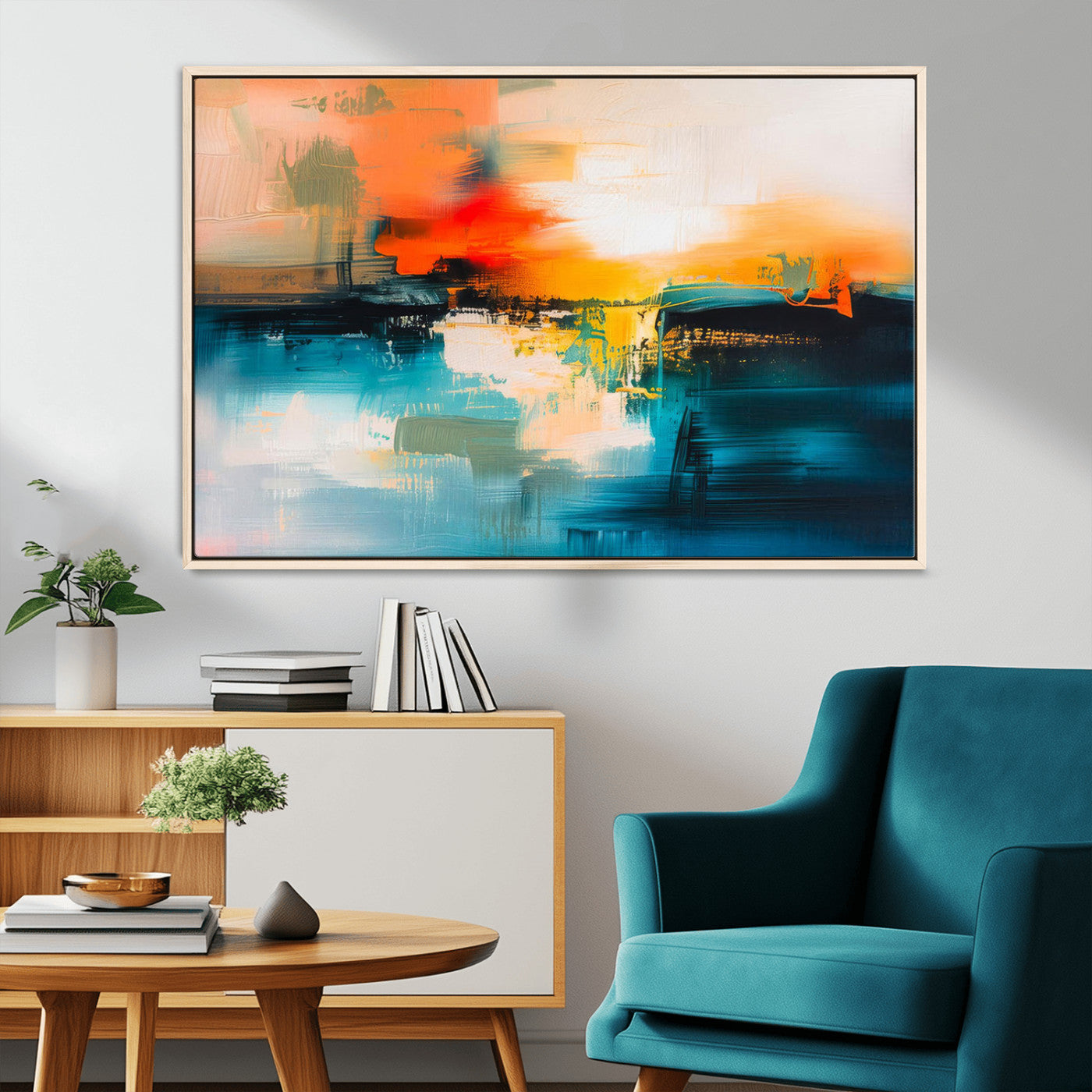 MGV-FC-36X24 - Colorful Abstract Wall Art | Bold Modern Canvas Print | Ready to Hang and Framed for Living Room or