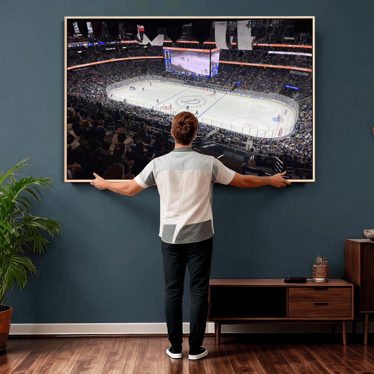 51641-MGV-CV-36X24 - Amalie Arena Florida Wall Art Canvas Print, NHL Hockey, Framed and Ready to Hang