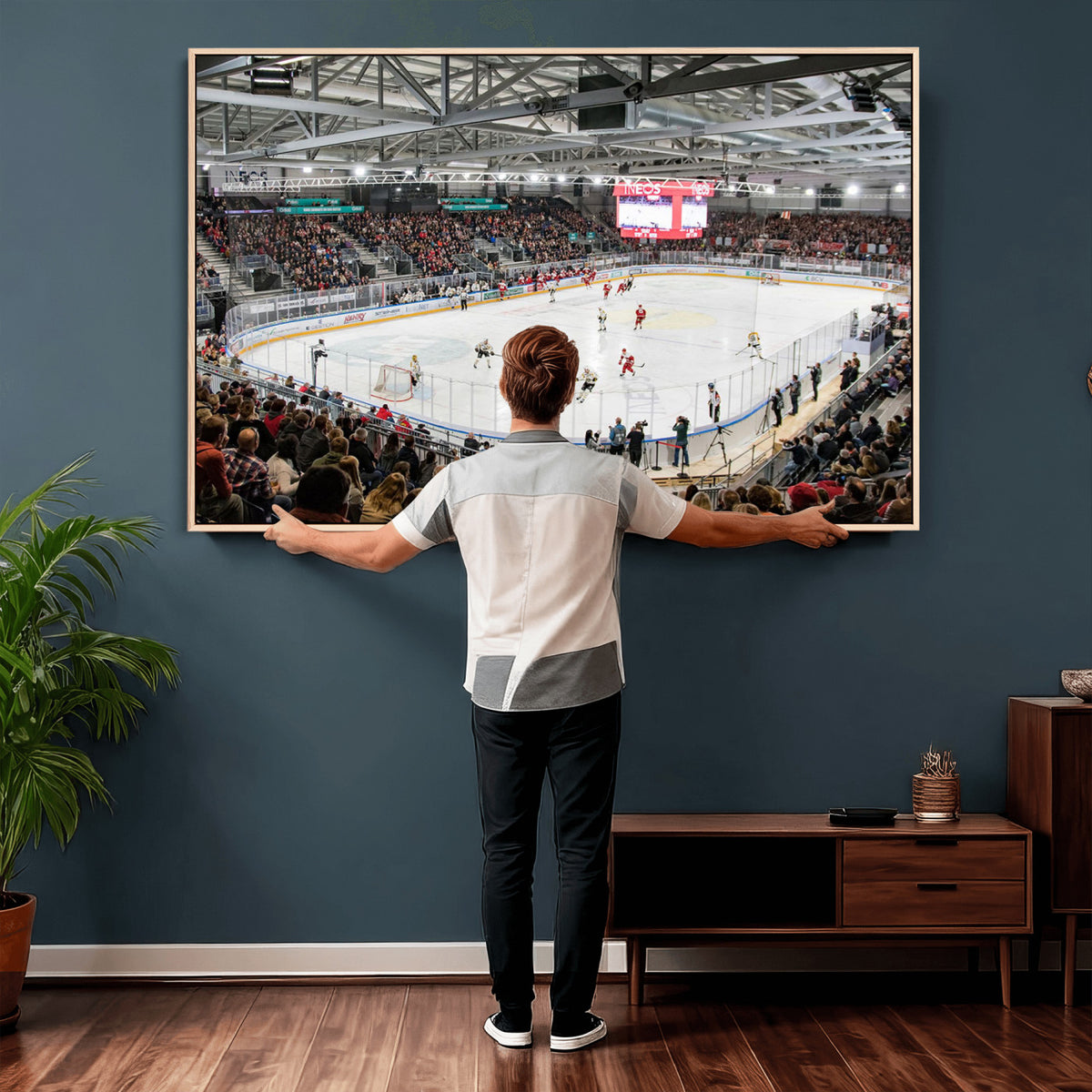 79352-MGV-CV-36X24 - Lausanne Arena Ice Hockey Stadium Wall Art Canvas Print