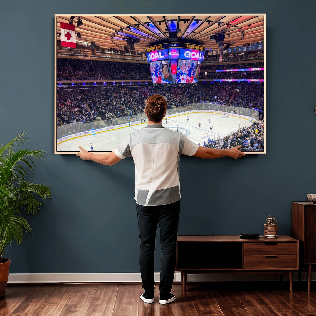 36401-MGV-CV-36X24 - Madison Square Garden New York Rangers Hockey Stadium Wall Art Canvas