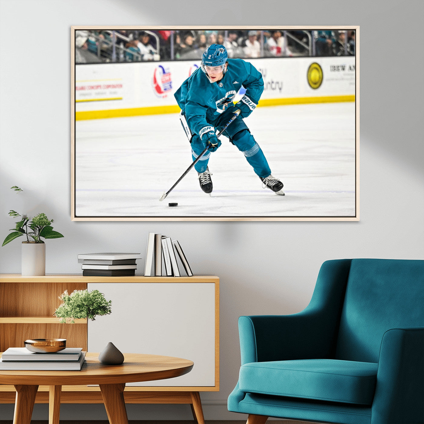 MGV-FC-36X24 - San Jose Sharks Ice Hockey Player Wall Art Canvas Print