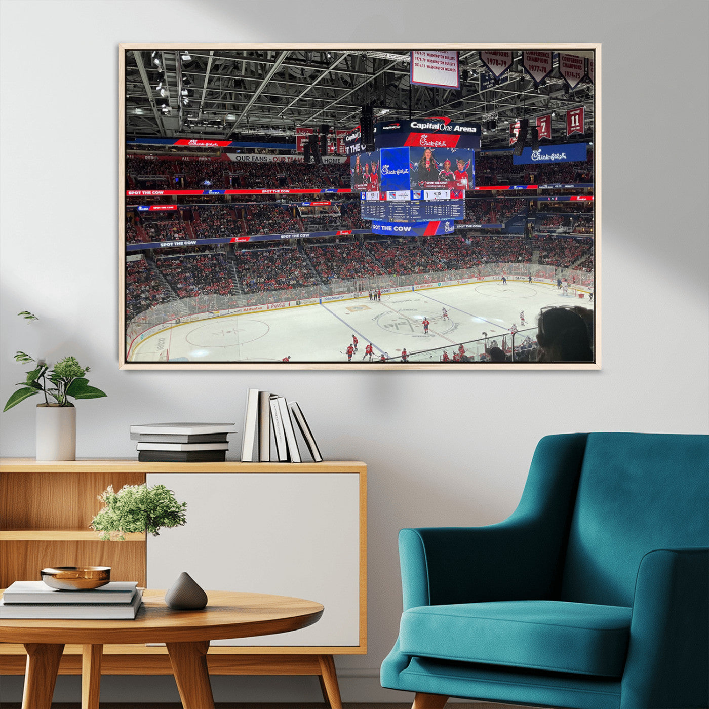 MGV-FC-36X24 - Washington Capitols New York Rangers Ice Hockey Game Stadium Wall Art Canvas Print