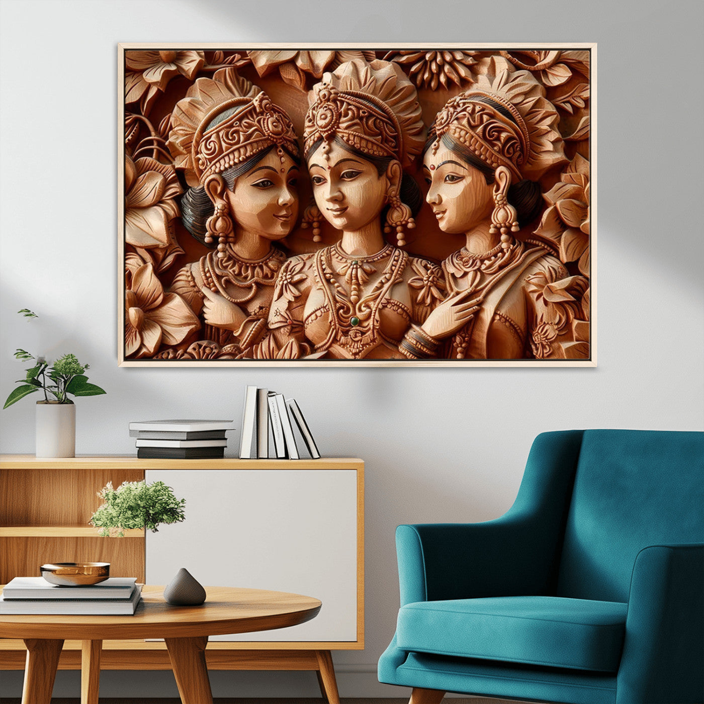 MGV-FC-36X24 - Indian Woman Statue Wall Art Canvas Print