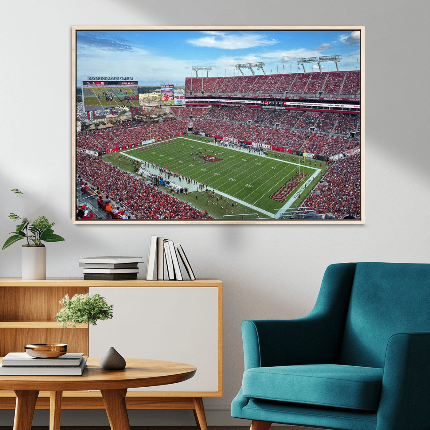 MGV-FC-36X24 - Florida Tampa Raymond James Stadium Wall Art Canvas Print - NFL Football Stadium Print Canvas