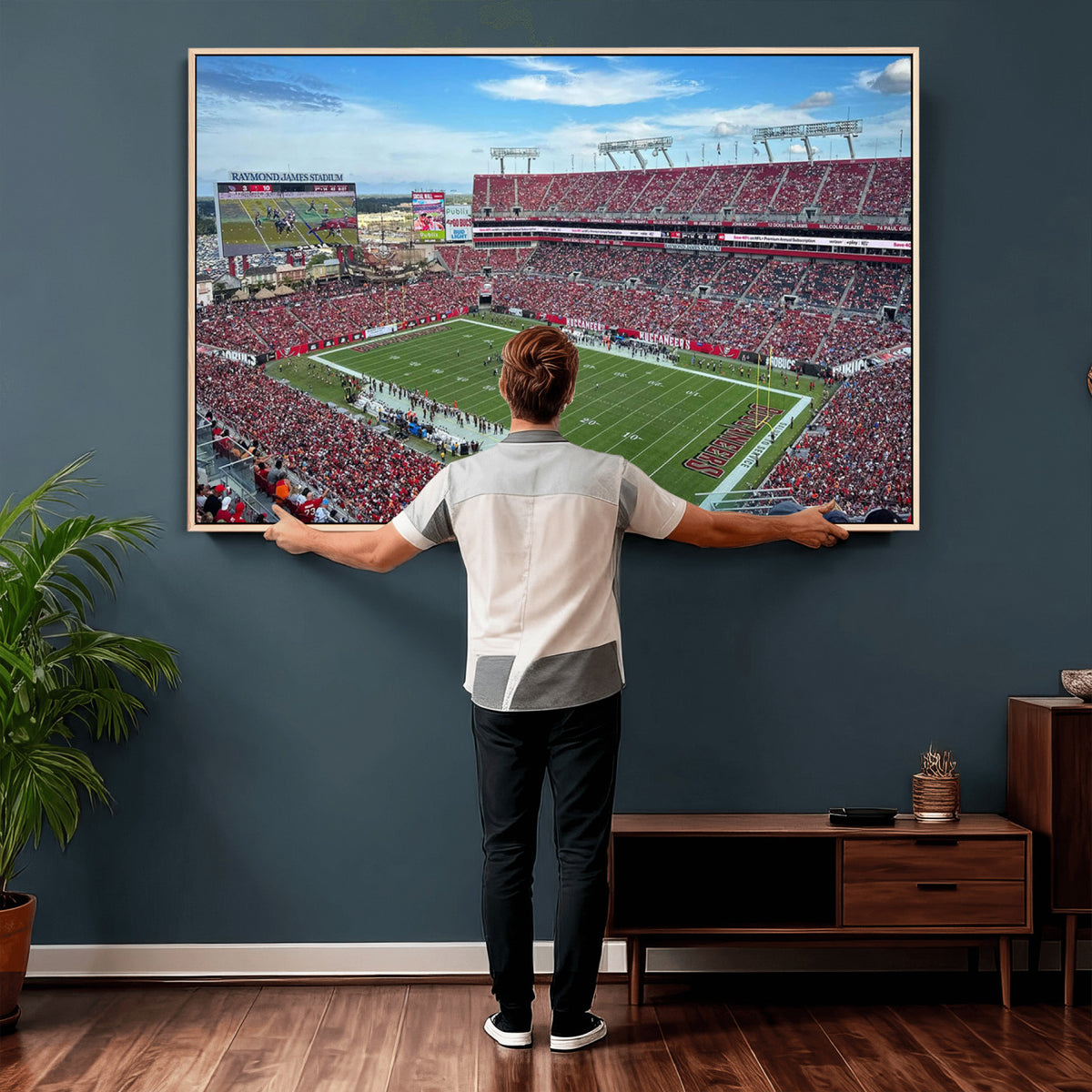 52828-MGV-CV-36X24 - Florida Tampa Raymond James Stadium Wall Art Canvas Print - NFL Football Stadium Print Canvas