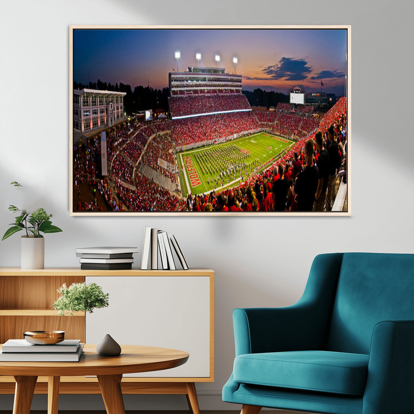 MGV-FC-36X24 - NC State Wolfpack Football Team Print - Raleigh Carter-Finley Stadium Wall Art Canvas Print