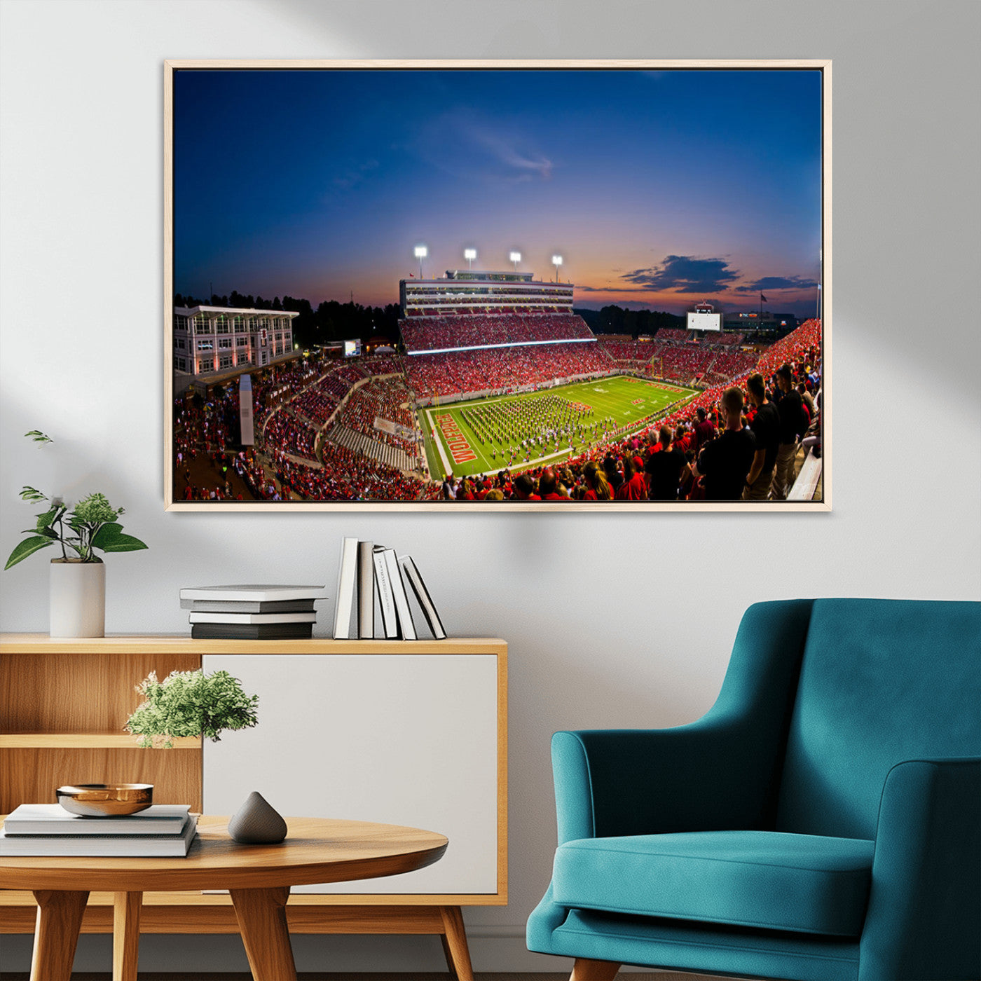 MGV-FC-36X24 - NC State Wolfpack Football Team Print - Raleigh Carter-Finley Stadium Wall Art Canvas Print