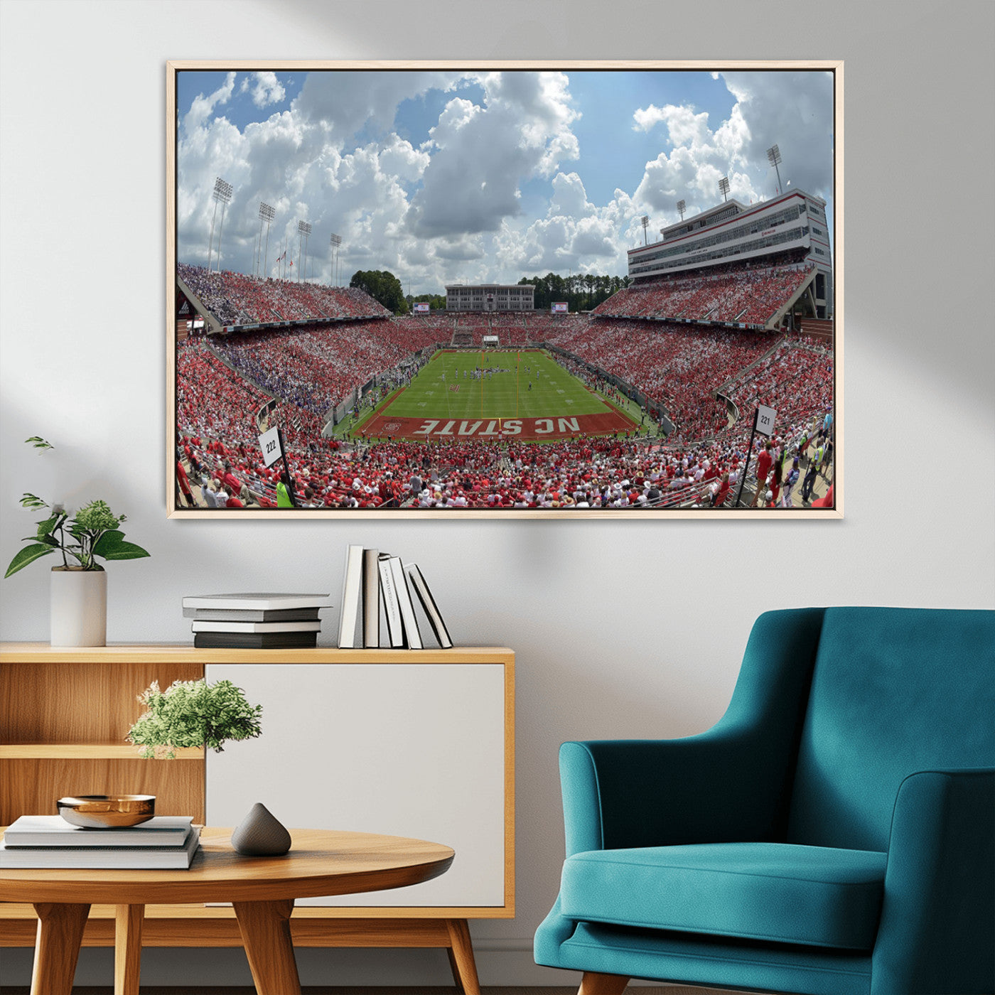 MGV-FC-36X24 - NC State Wolfpack Football Team Print Canvas- Raleigh Carter-Finley Stadium Wall Art Canvas Print
