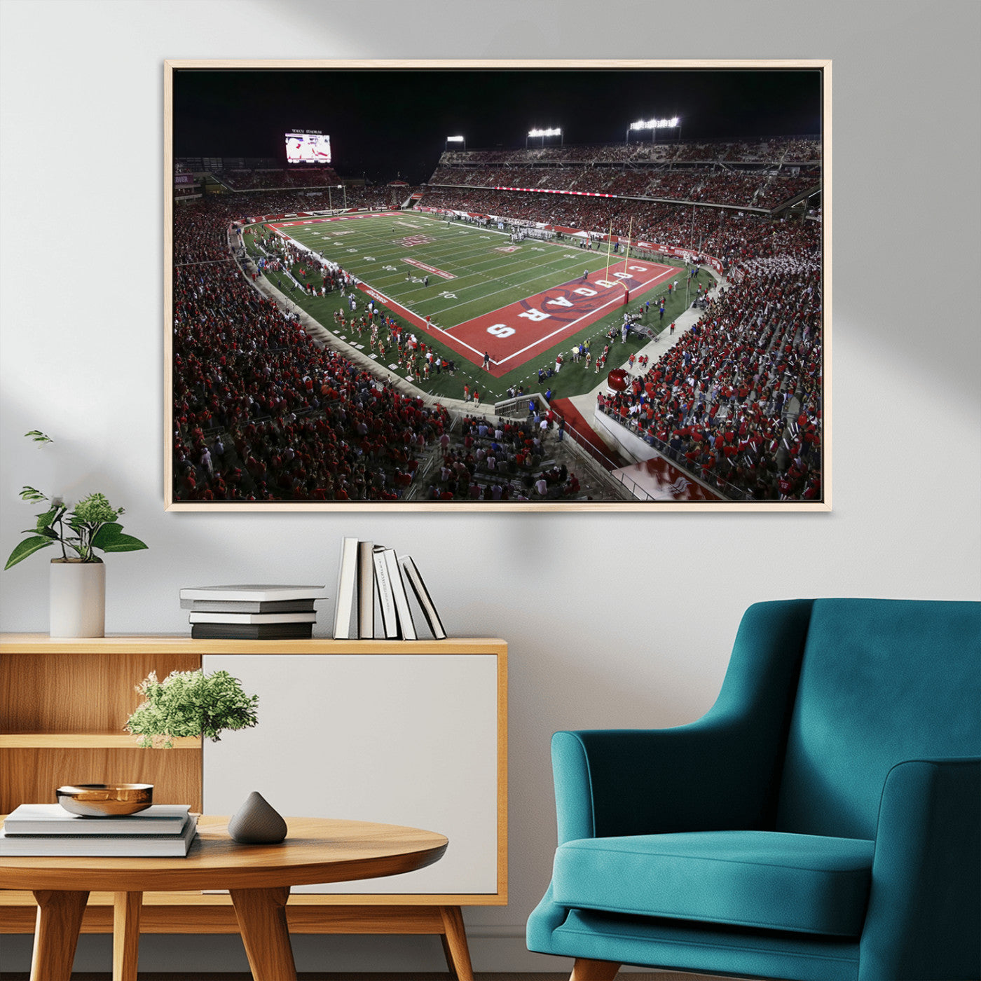 MGV-FC-36X24 - Houston Cougars Football Team Print - Houston TDECU Stadium Wall Art Canvas Print