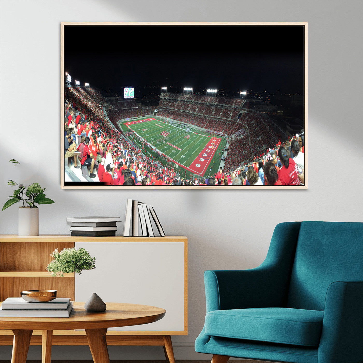 MGV-FC-36X24 - Houston Cougars Football Team Print - Houston TDECU Stadium Wall Art Canvas Print