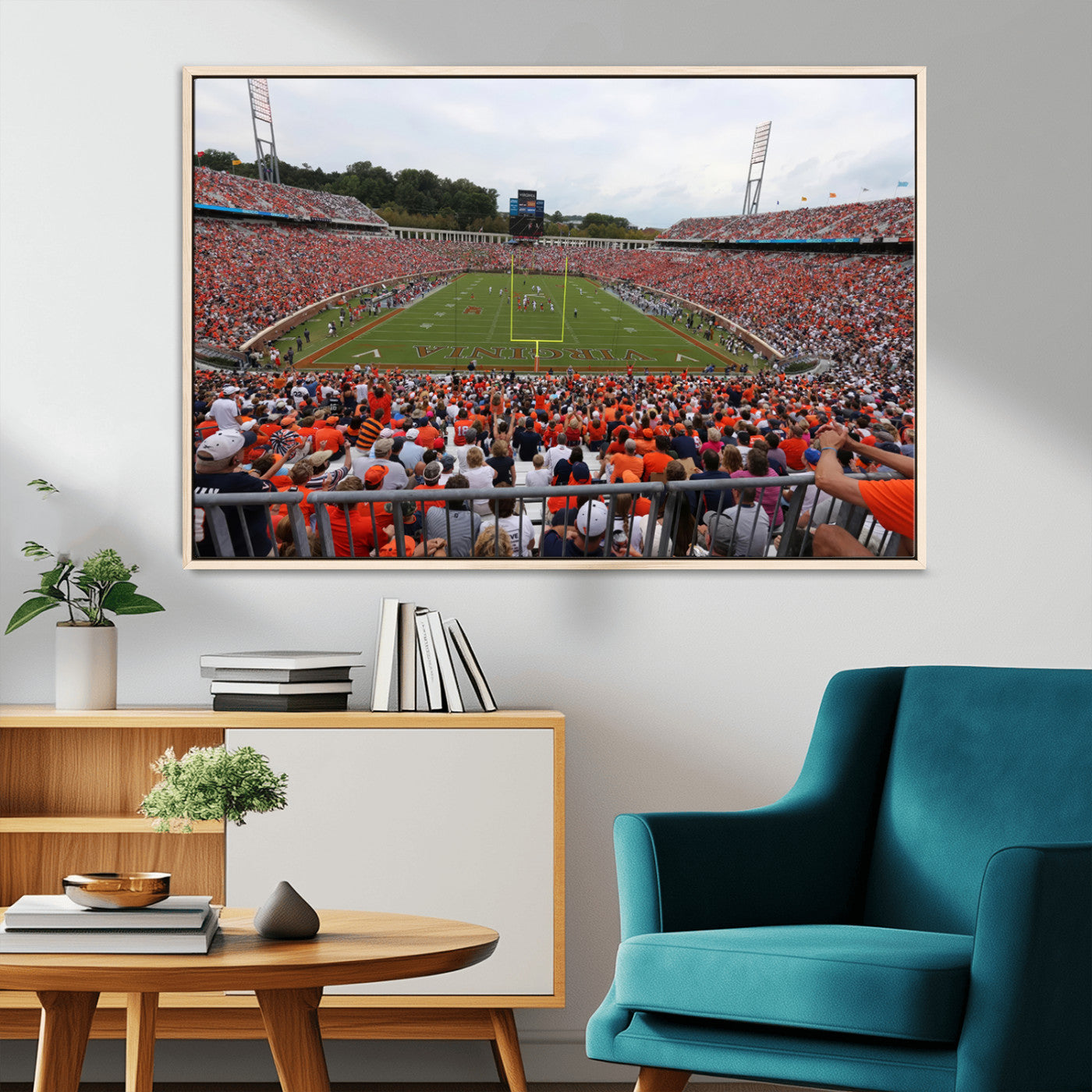 MGV-FC-36X24 - Virginia Cavaliers Football Team Print - Charlottesville Scott Stadium Print Wall Art Canvas