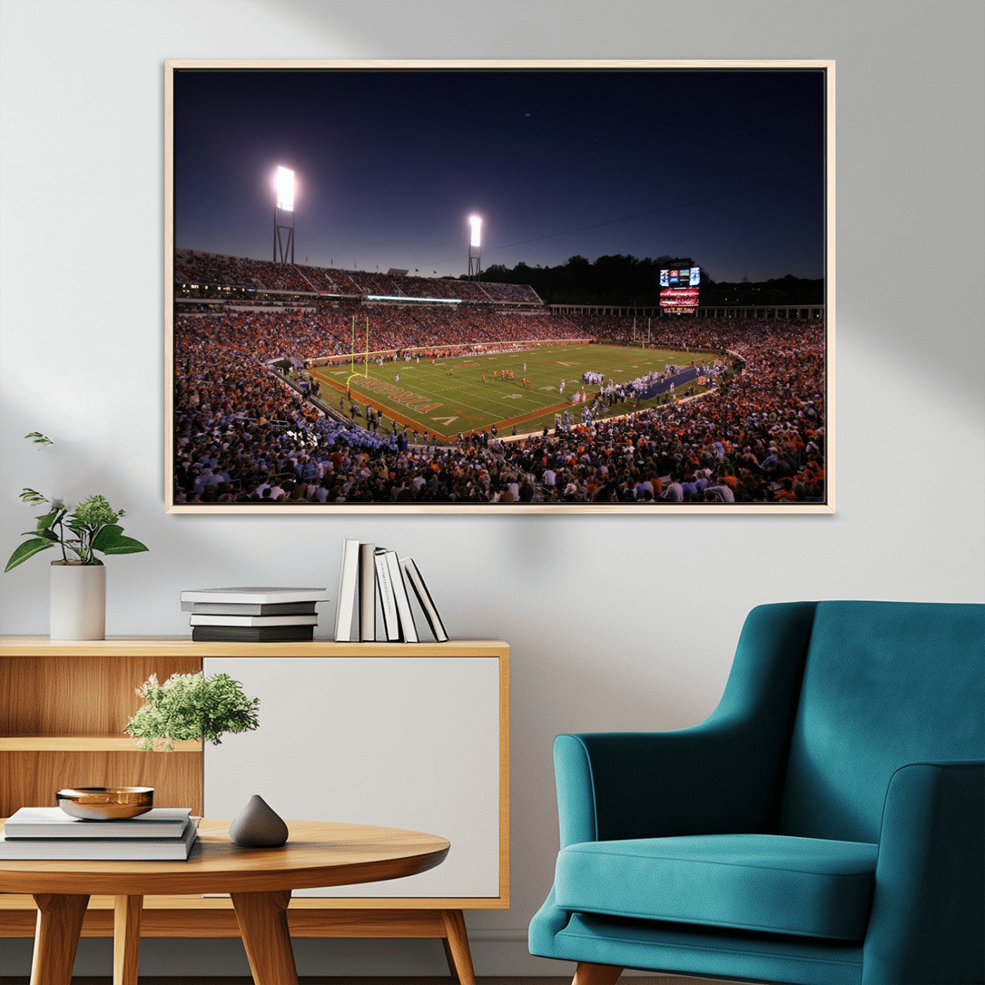 MGV-FC-36X24 - Virginia Cavaliers Football Team Print - Charlottesville Scott Stadium Canvas Print Wall Art
