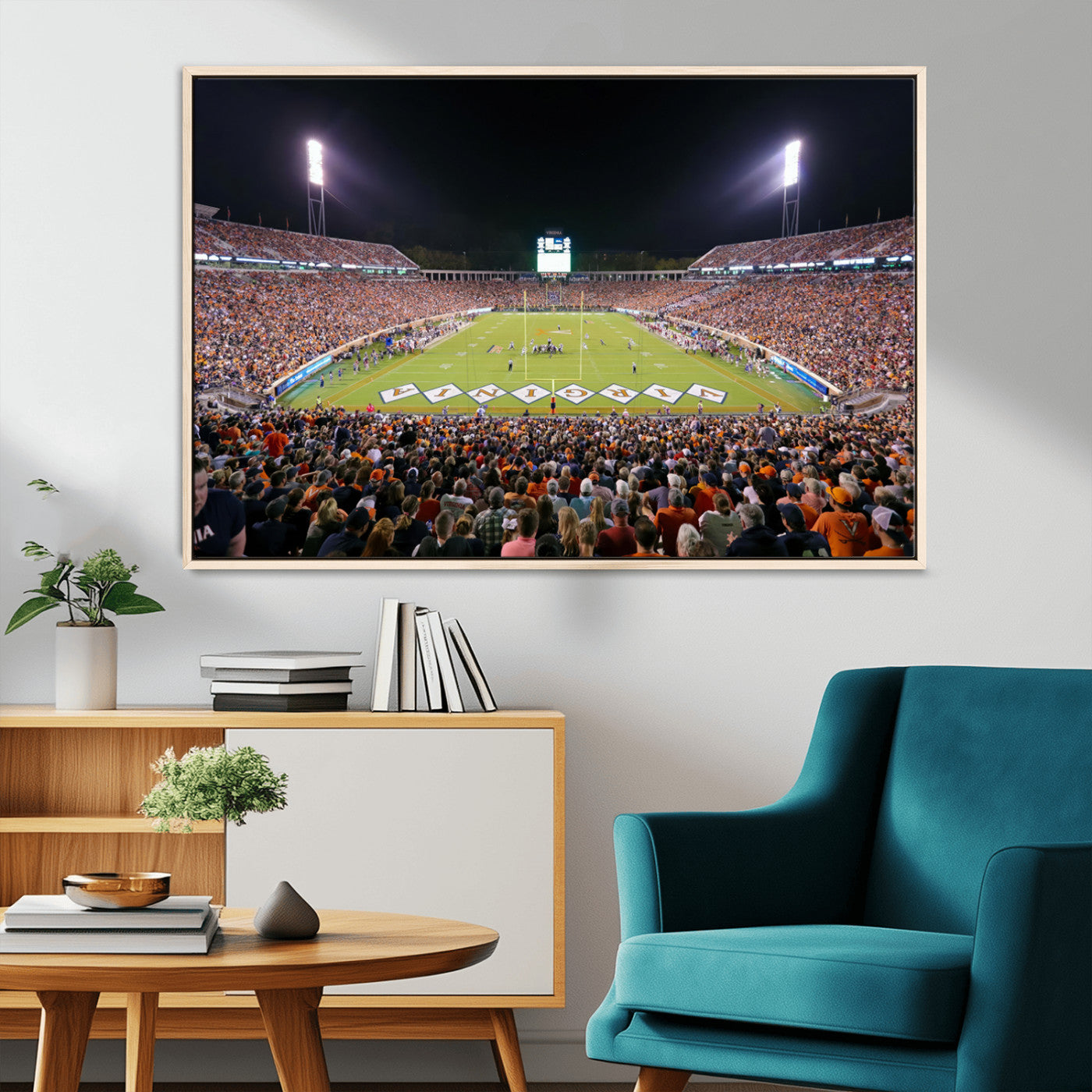 MGV-FC-36X24 - Virginia Cavaliers Football Team Print - Charlottesville Scott Stadium Wall Art Canvas Print