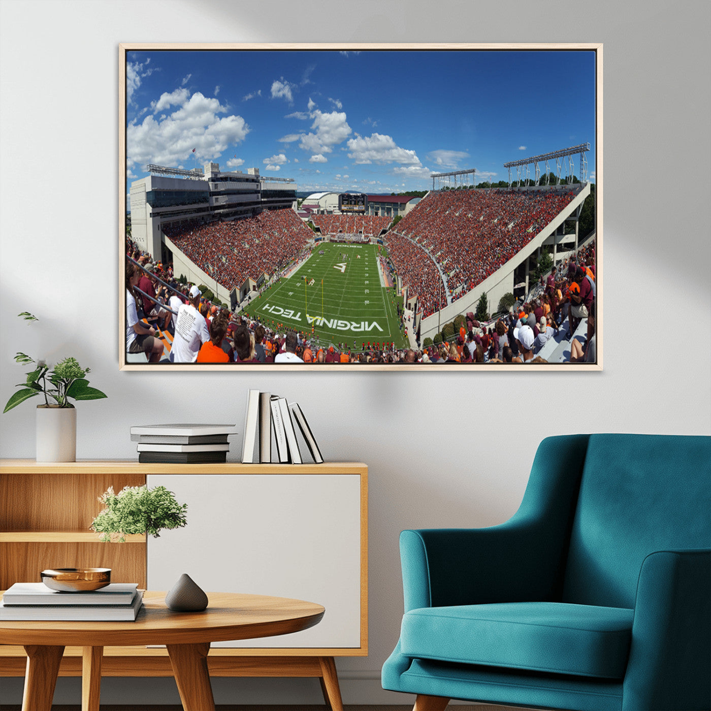 MGV-FC-36X24 - Virginia Tech Hokies Football Team Print - Blacksburg Lane Stadium Wall Art Canvas Print