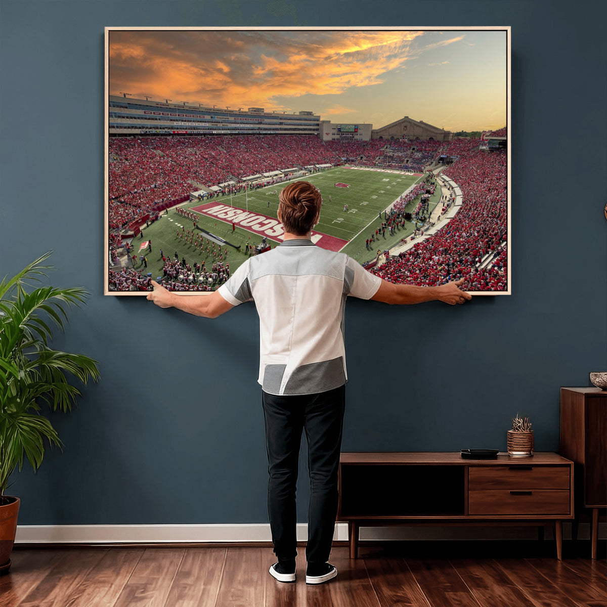 41472-MGV-CV-36X24 - Camp Randall Stadium Wisconsin Badgers Large Wall Art Canvas Print | College Football Stadium Wall