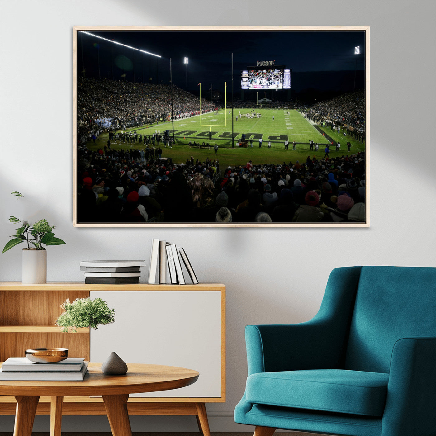 MGV-FC-36X24 - Purdue Boilermakers Football Team Print - West Lafayette Ross–Ade Stadium Wall Art Canvas Print