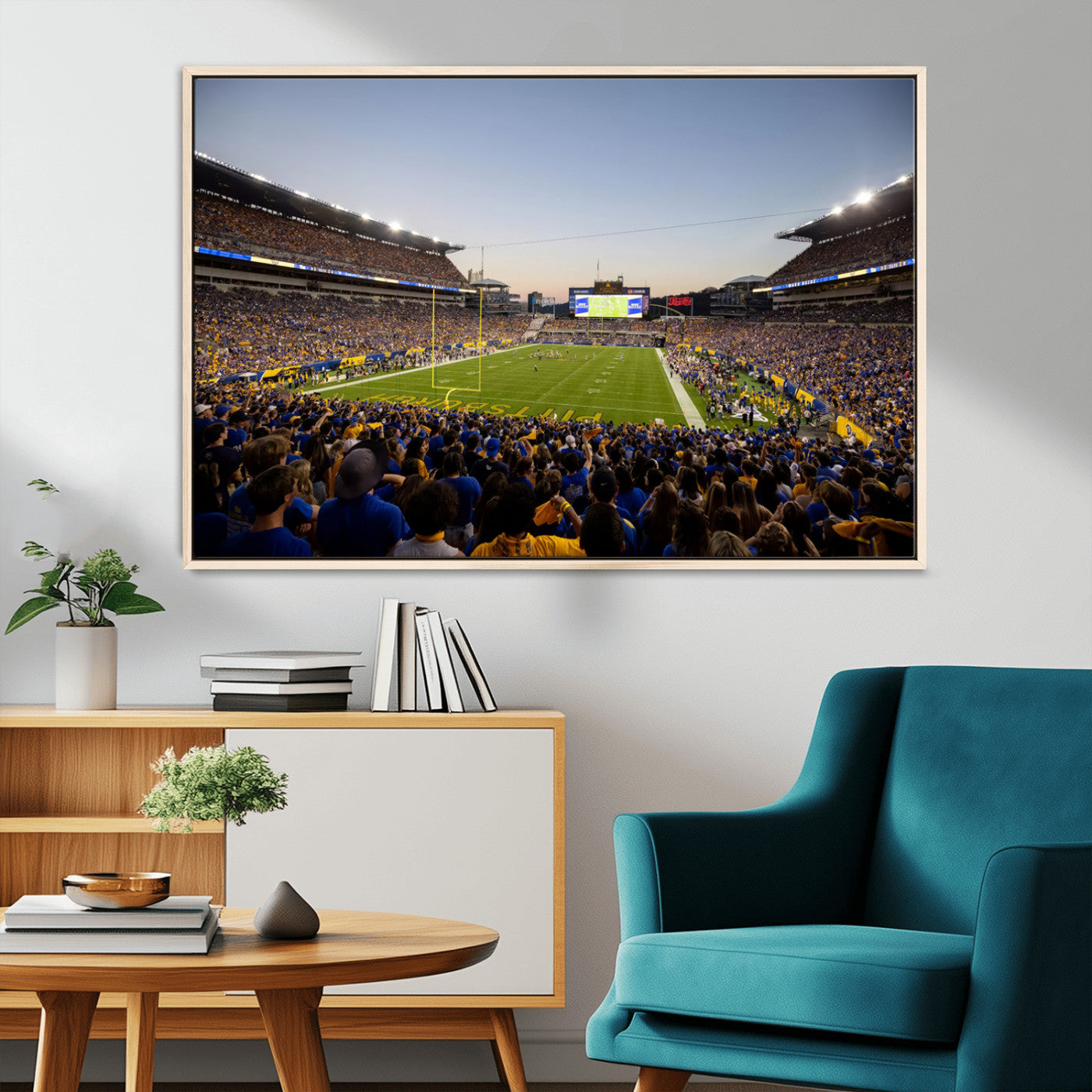 MGV-FC-36X24 - Pittsburgh Panthers Football Team Print - Pittsburgh Acrisure Stadium Wall Art Canvas Print