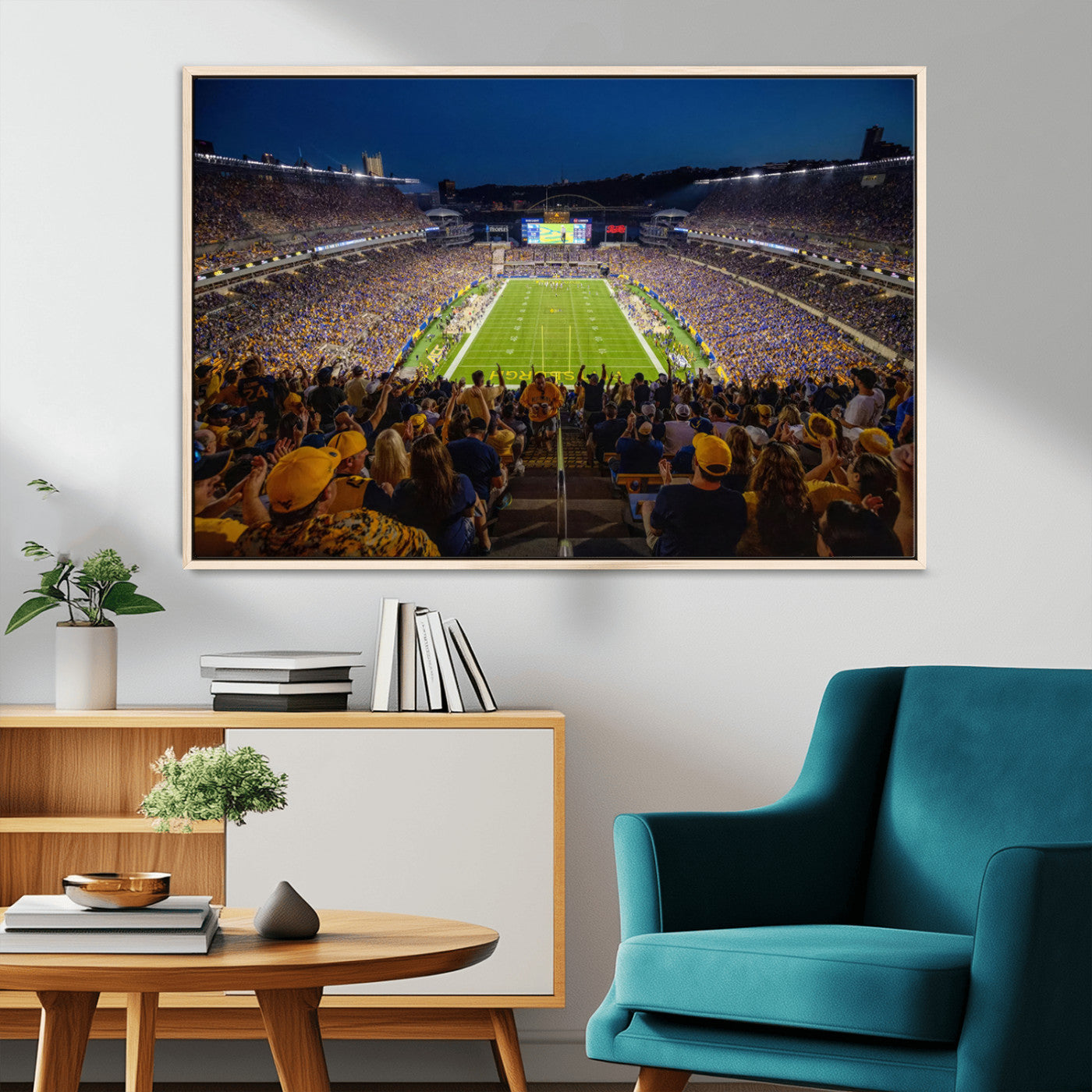 MGV-FC-36X24 - Pittsburgh Panthers Football Team Print - Pittsburgh Acrisure Stadium Wall Art Canvas Print