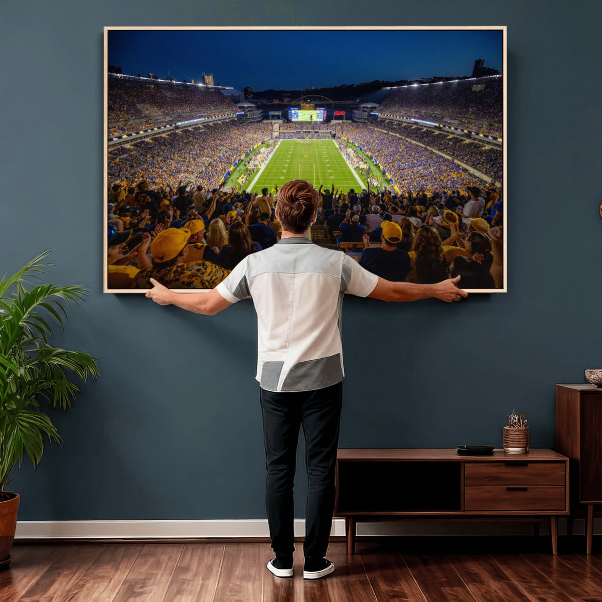 62297-MGV-CV-36X24 - Pittsburgh Panthers Football Team Print - Pittsburgh Acrisure Stadium Wall Art Canvas Print