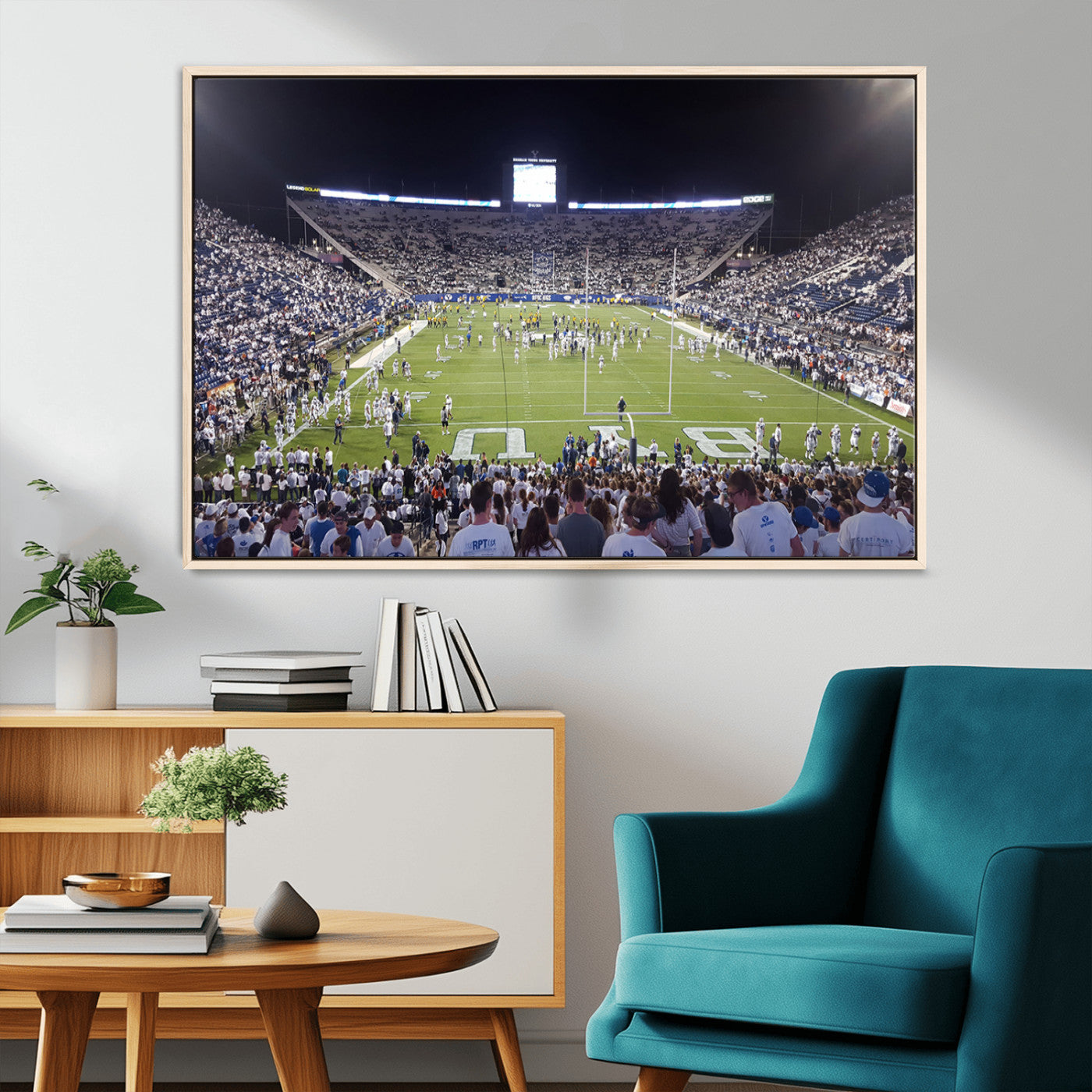 MGV-FC-36X24 - Brigham Young University Cougars Football Print Canvas - Provo LaVell Edwards Stadium Wall Art