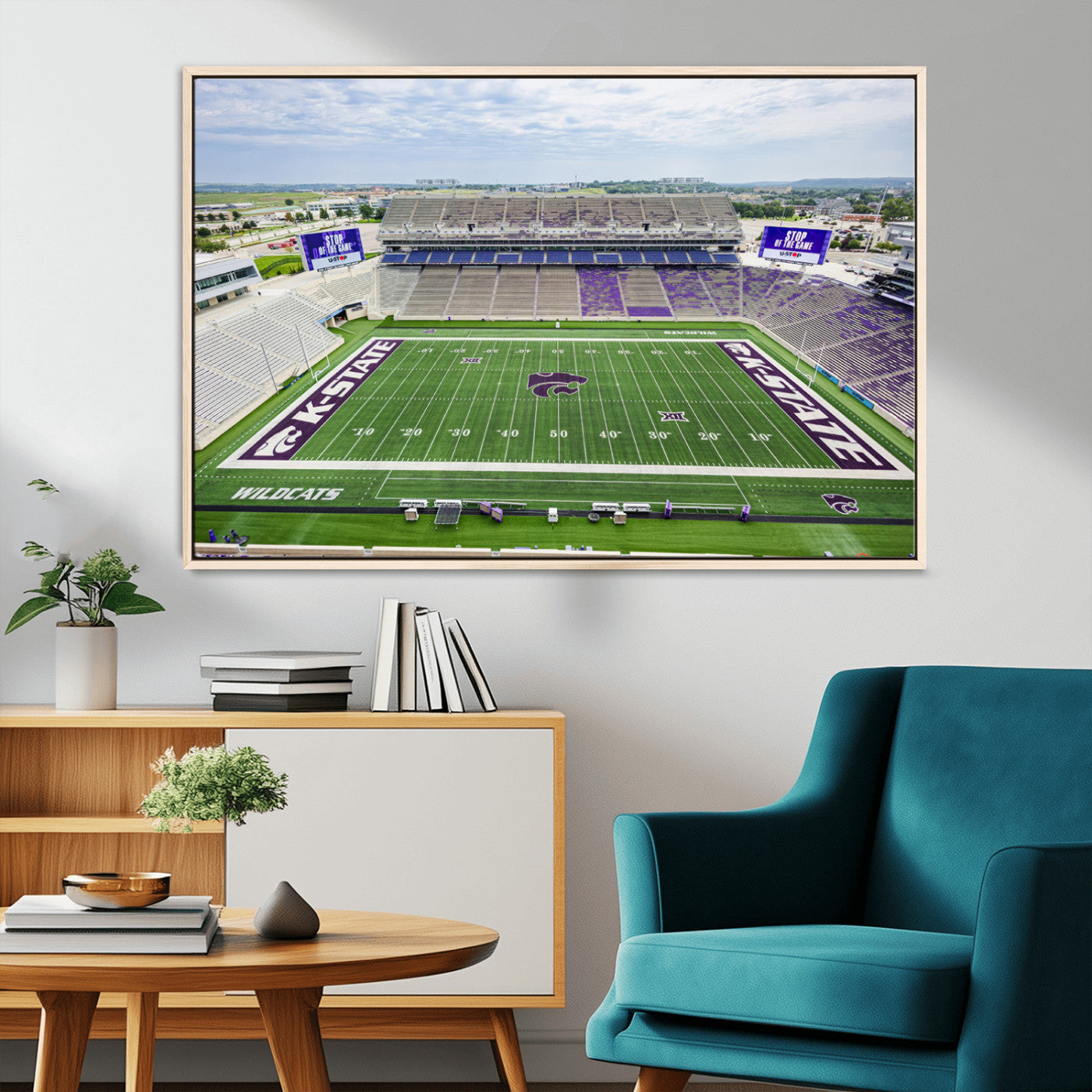 MGV-FC-36X24 - KState Wildcats Football Team Print - Manhattan Bill Snyder Family Football Stadium Wall Art Canvas