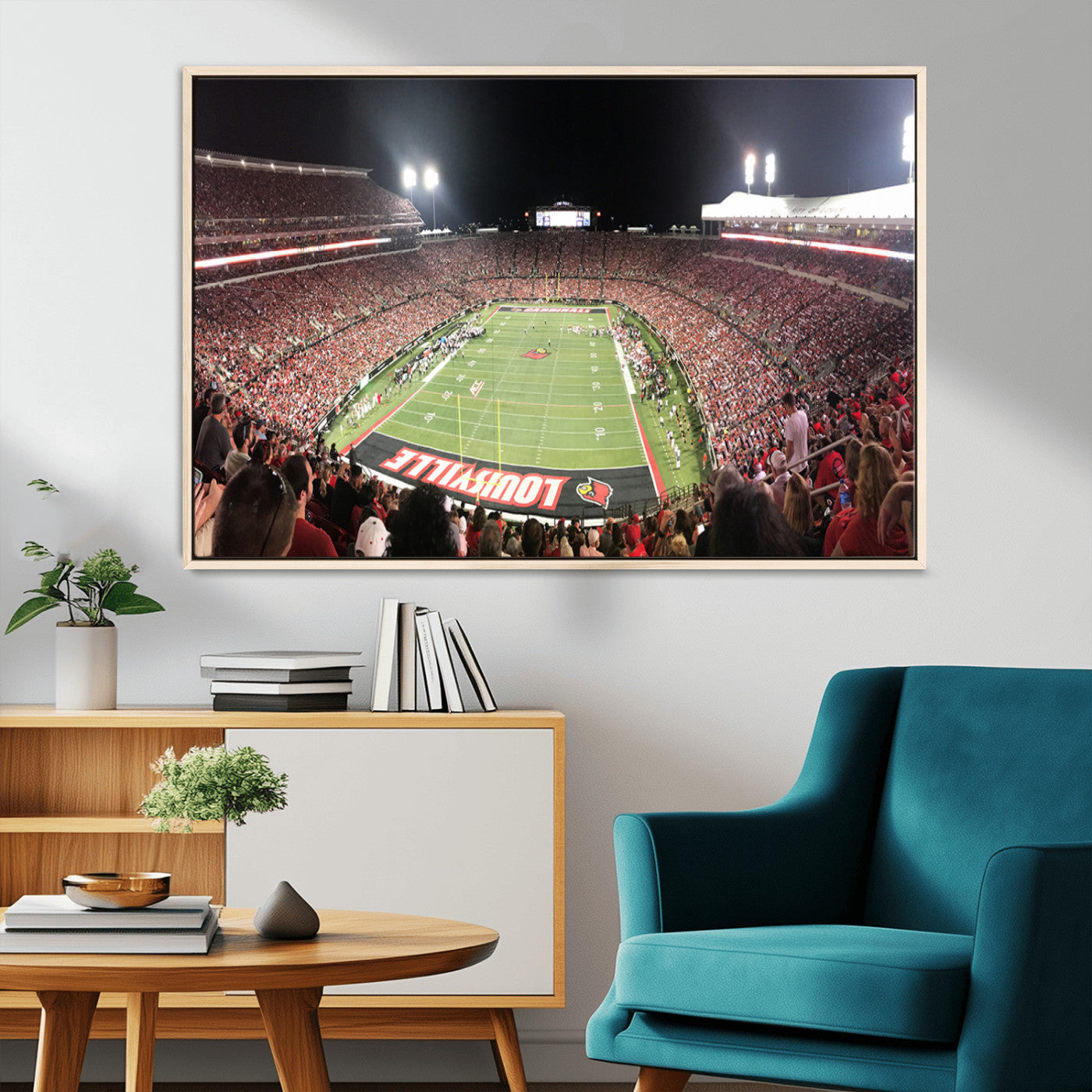 MGV-FC-36X24 - University of Louisville Cardinals Football Team Print - Louisville Cardinal Stadium Wall Art Canvas