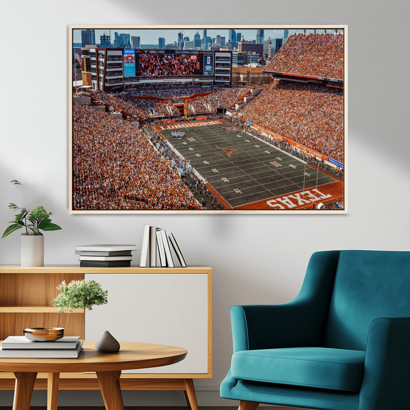 MGV-FC-36X24 - University of Texas Longhorns Football Team Print - Austin Darrell K Royal-Texas Memorial Stadium
