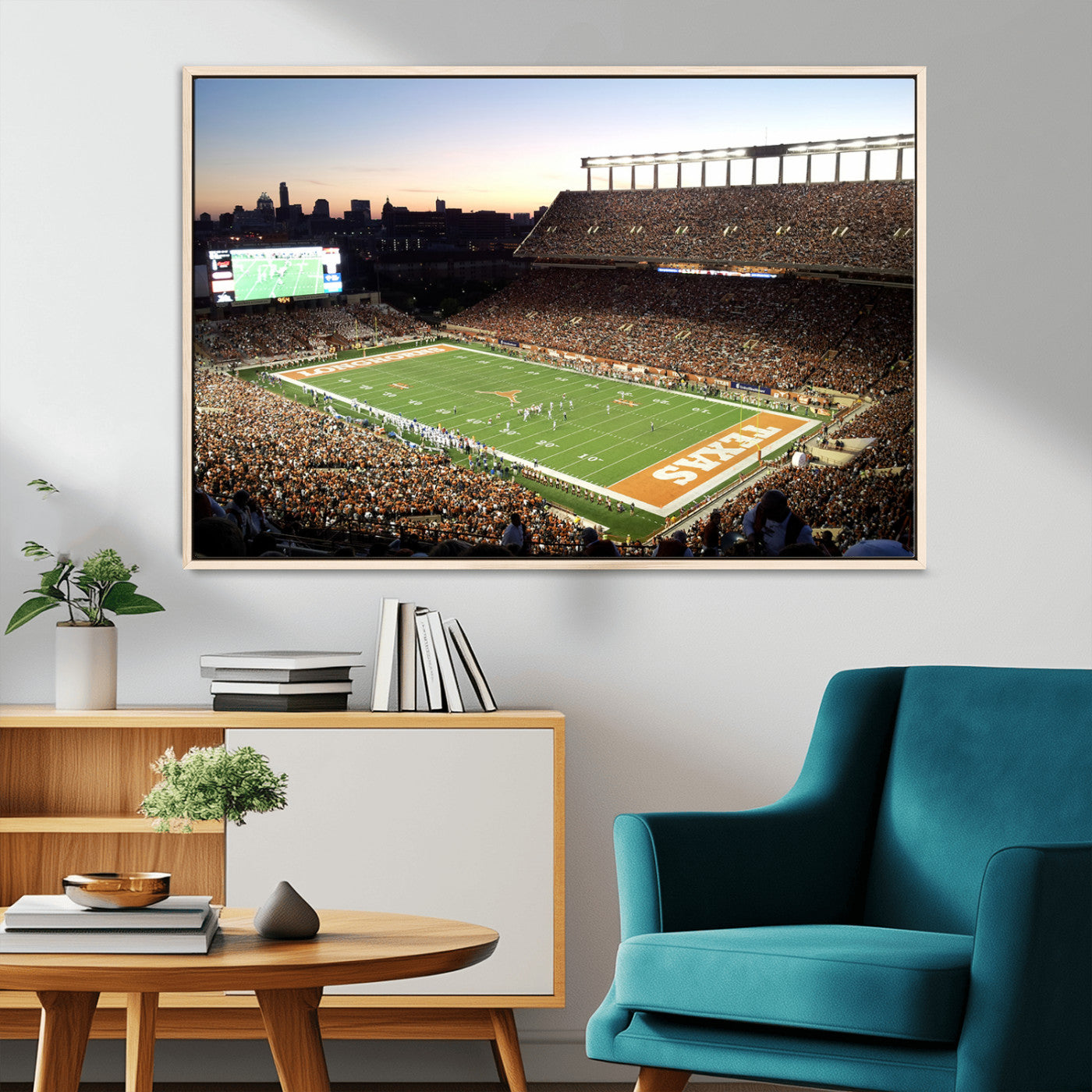 MGV-FC-36X24 - Darrell K Royal-Texas Memorial Stadium Canvas Wall Art - Texas Longhorns Football Match