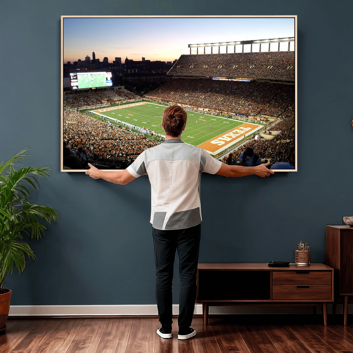 11455-MGV-CV-36X24 - Darrell K Royal-Texas Memorial Stadium Canvas Wall Art - Texas Longhorns Football Match