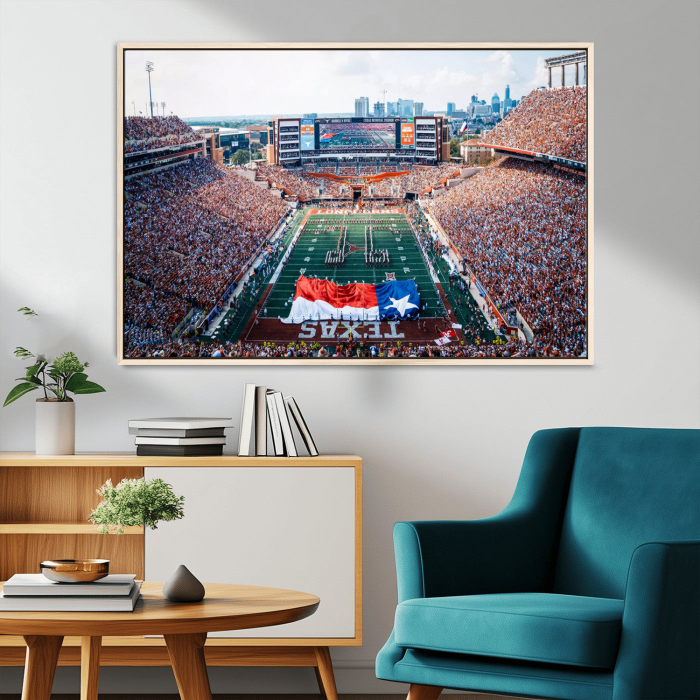 MGV-FC-36X24 - University of Texas Longhorns Football Team Canvas Print - Austin Darrell K Royal-Texas Memorial