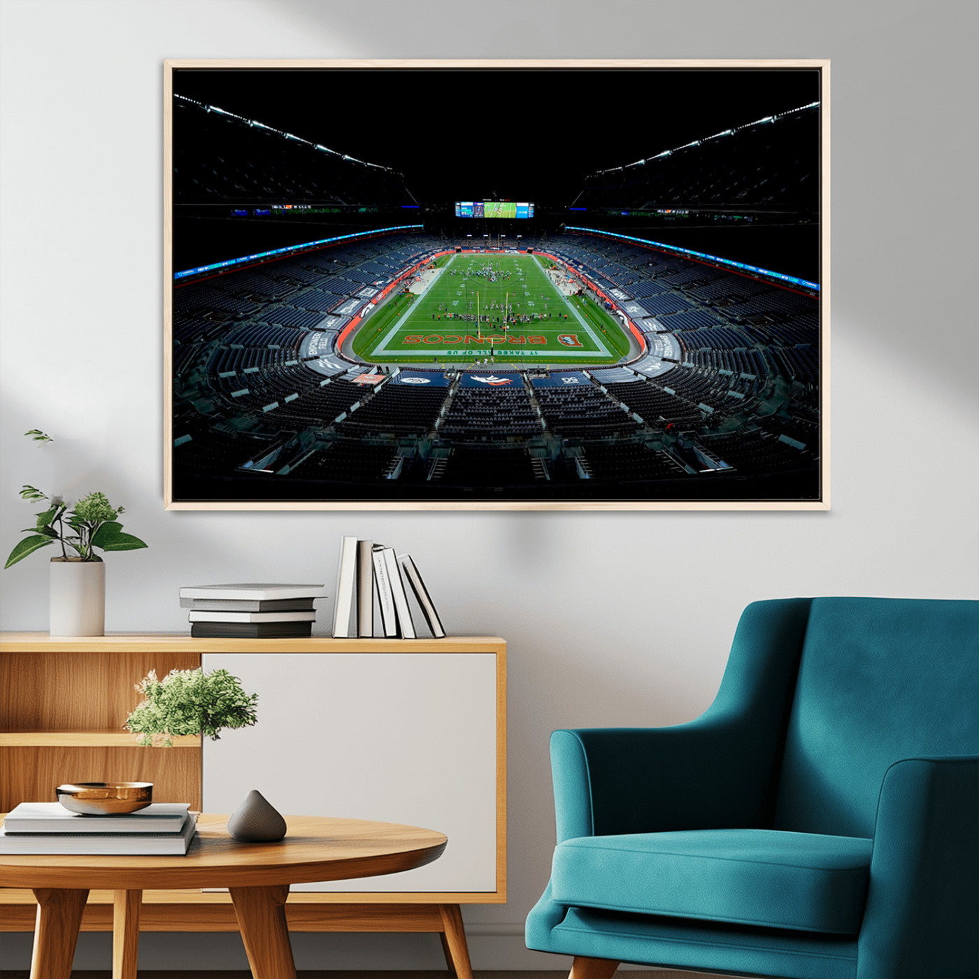 MGV-FC-36X24 - Denver Broncos Football Team Print Canvas- Denver Empower Field at Mile High Stadium Wall Art Canvas