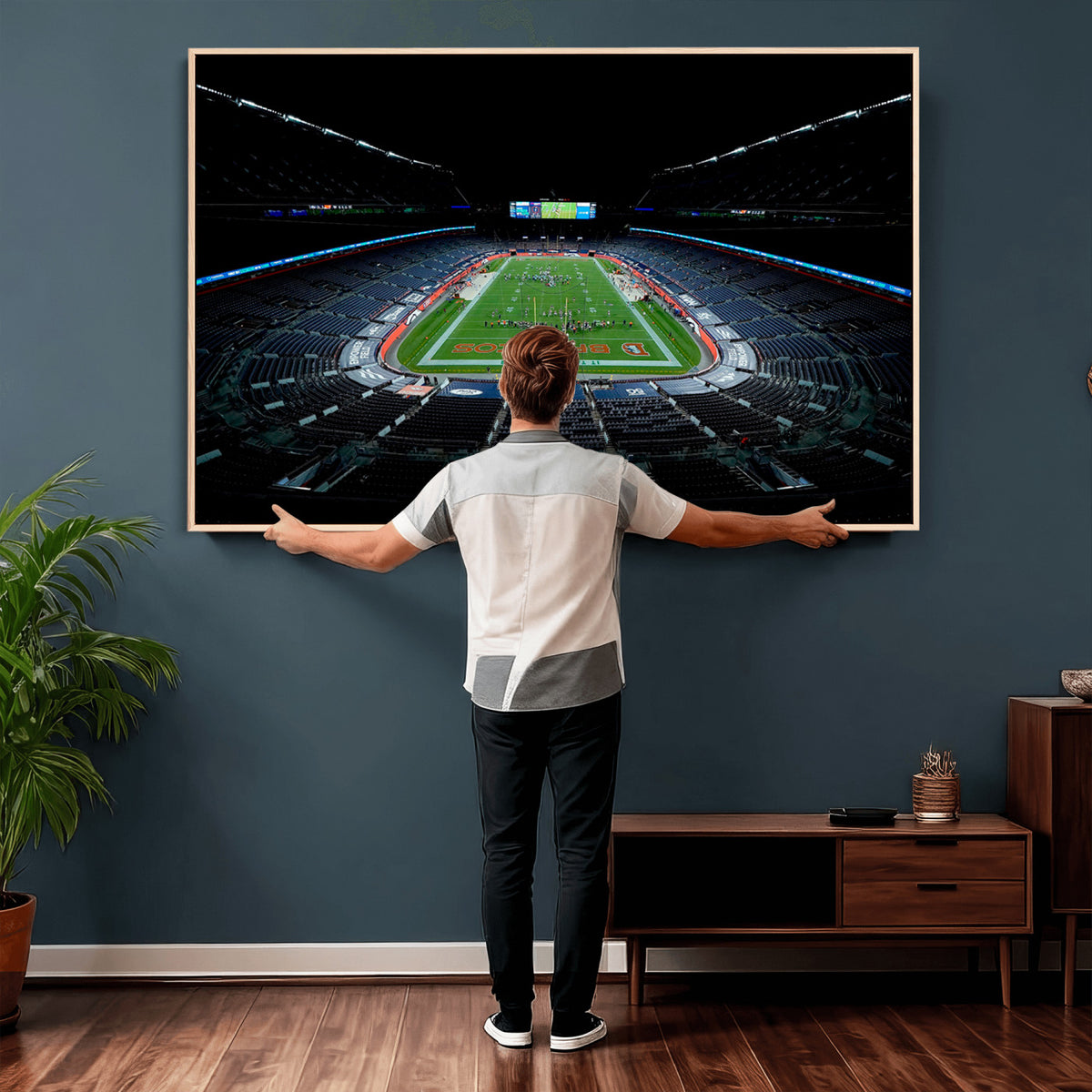 14797-MGV-CV-36X24 - Denver Broncos Football Team Print Canvas- Denver Empower Field at Mile High Stadium Wall Art Canvas