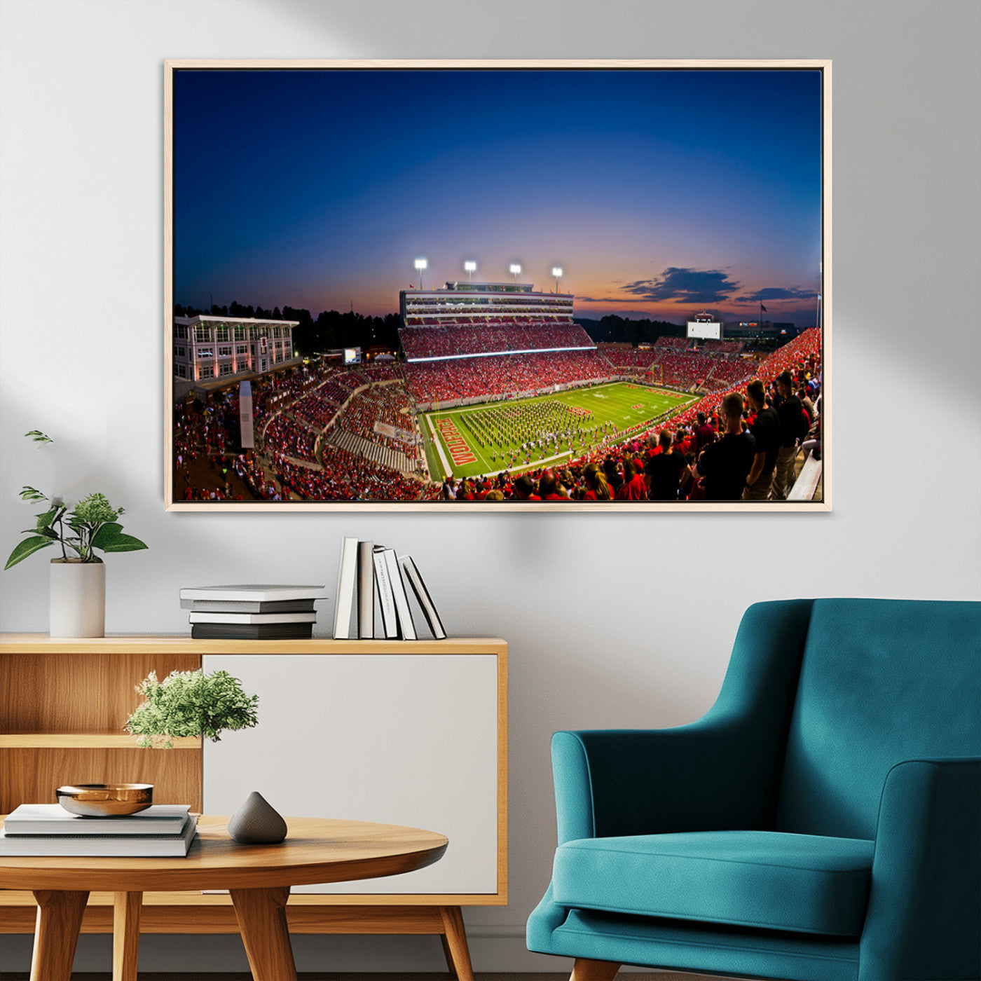 MGV-FC-36X24 - Wolfpack Football Team Wall Art Print - Raleigh Carter-Finley Stadium Wall Art Canvas Print