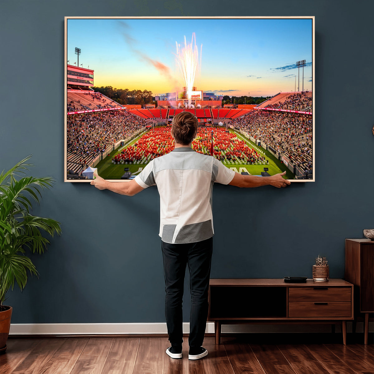 18017-MGV-CV-36X24 - North Carolina State University Canvas Print, Wolfpack Football Team Print