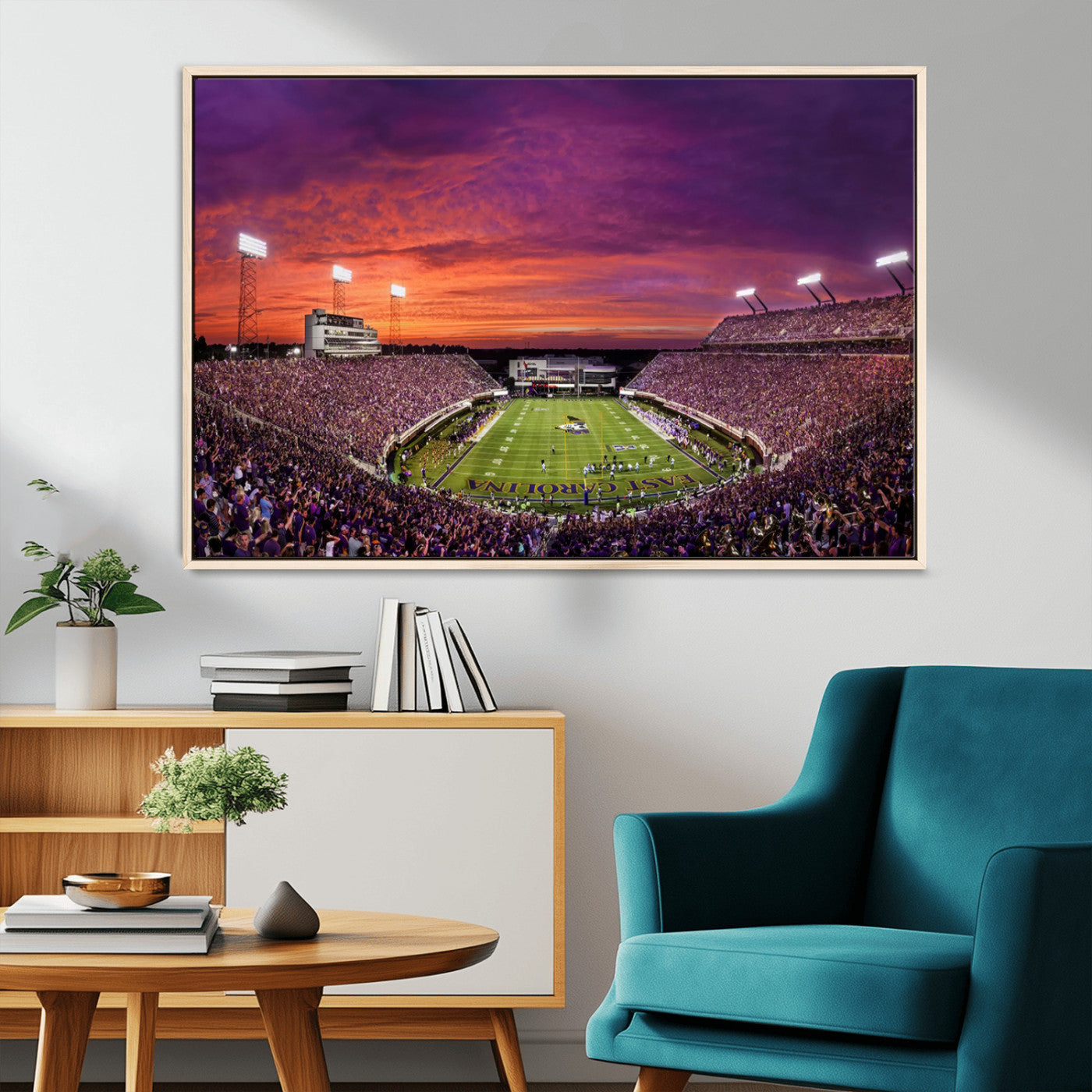 MGV-FC-36X24 - East Carolina University Pirates Football Print Canvas- Greenville Dowdy-Ficklen Stadium Wall Art