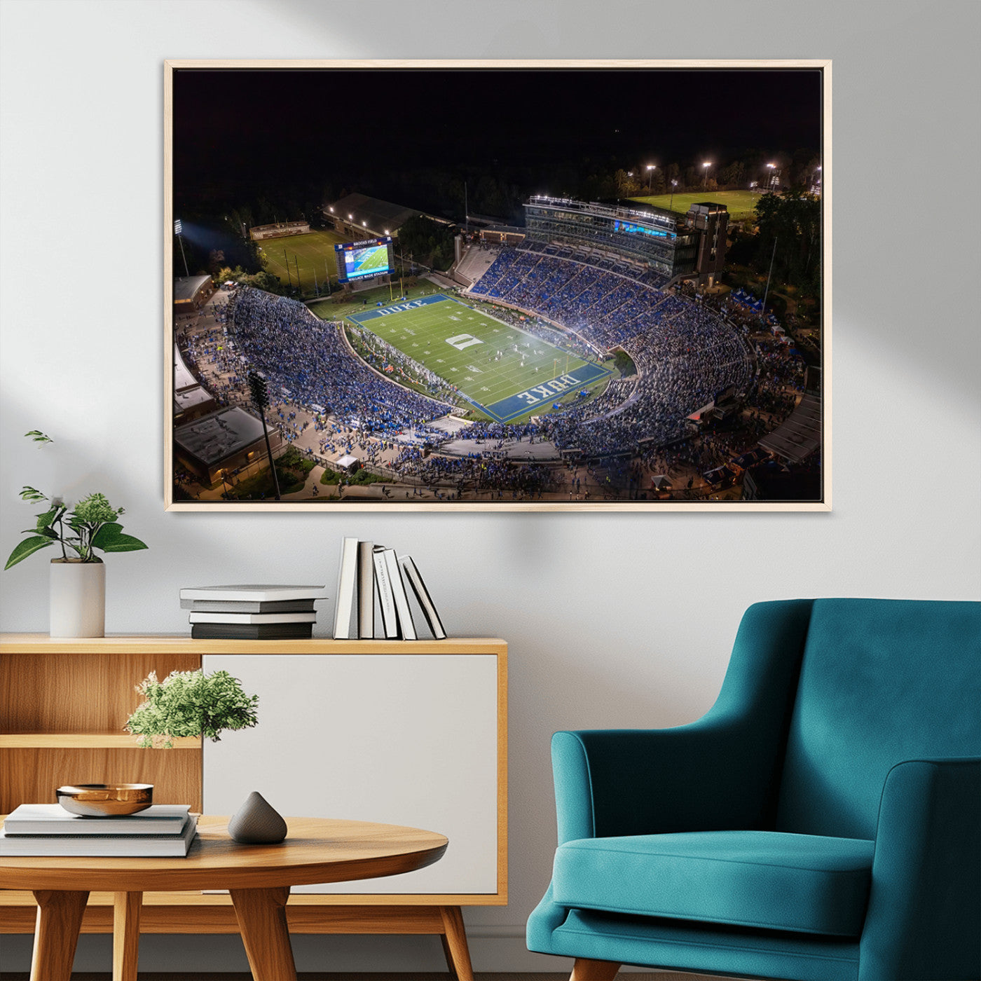 MGV-FC-36X24 - Duke University Blue Devils Football Print Canvas - Durham Wallace Wade Stadium Wall Art Canvas