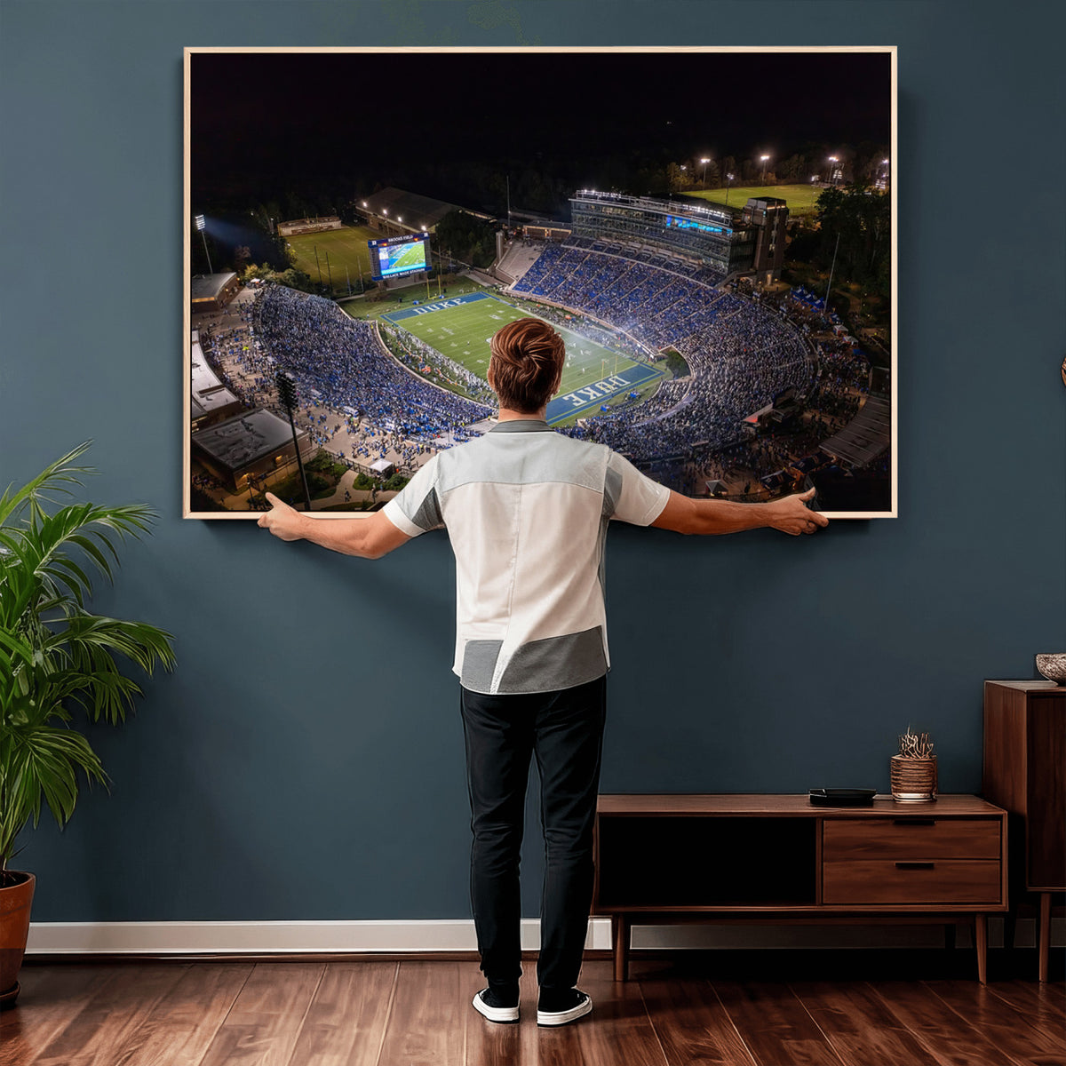 42347-MGV-CV-36X24 - Duke University Blue Devils Football Print Canvas - Durham Wallace Wade Stadium Wall Art Canvas