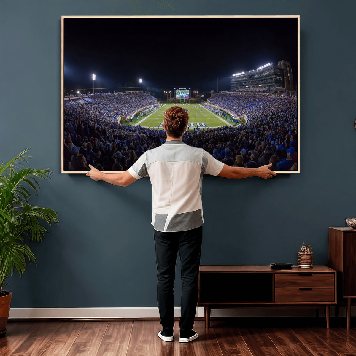 21070-MGV-CV-36X24 - Duke University Blue Devils Football Team Print - Durham Wallace Wade Stadium Wall Art Canvas Print