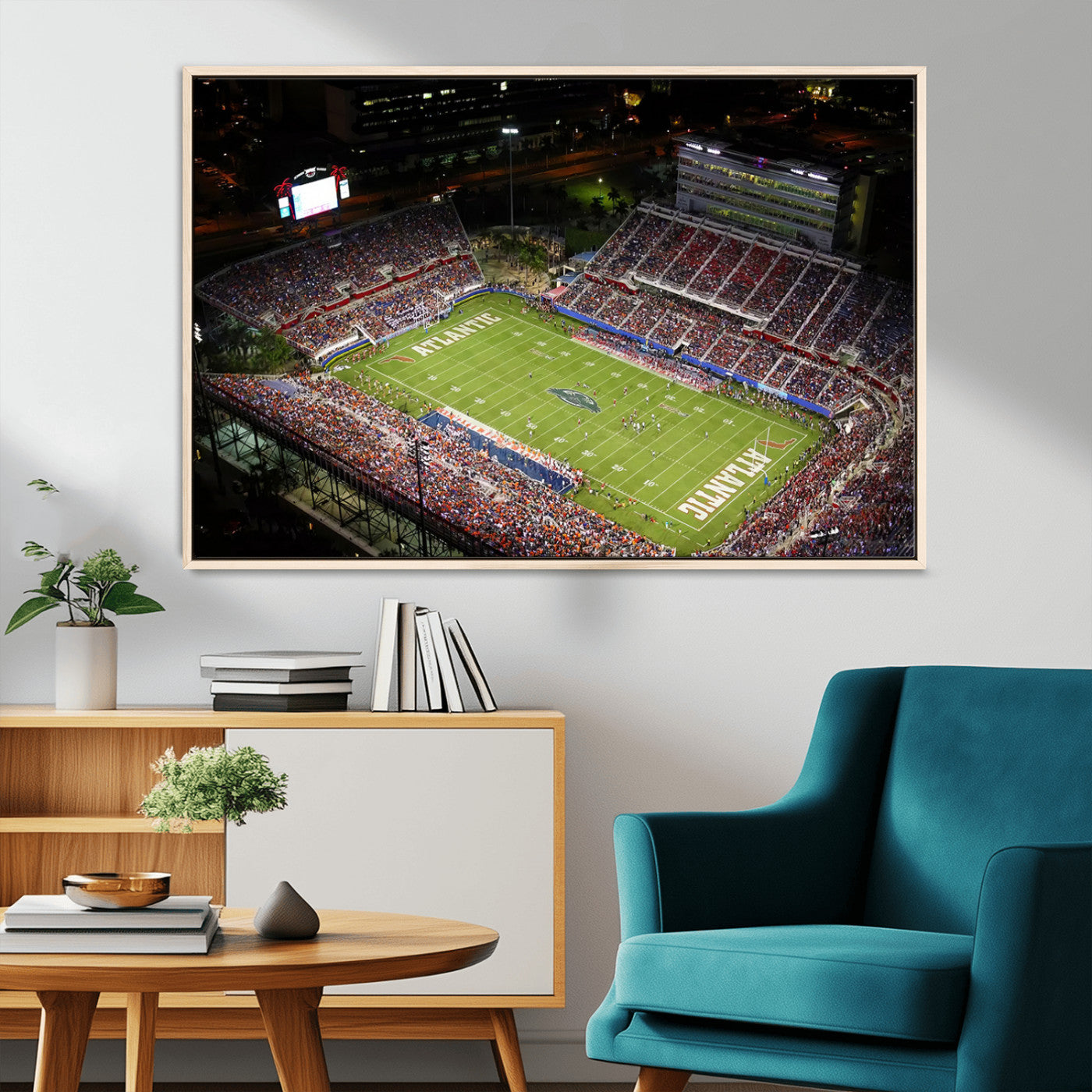 MGV-FC-36X24 - Florida Atlantic University Owls Canvas Print, Football Team Print - Boca Raton FAU Stadium Wall Art