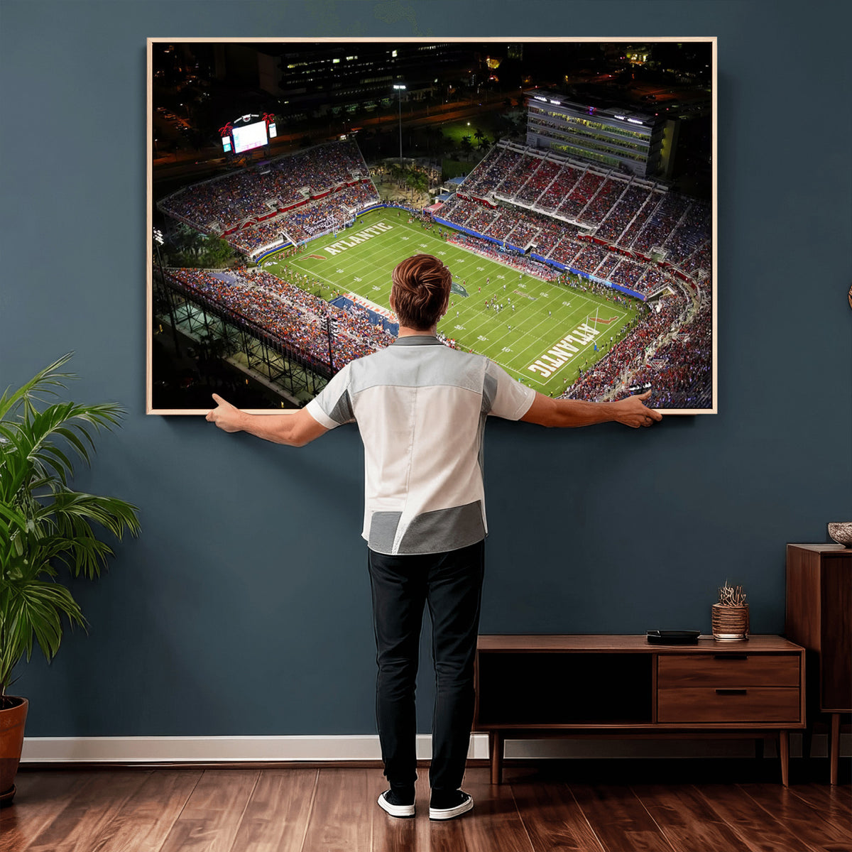12682-MGV-CV-36X24 - Florida Atlantic University Owls Canvas Print, Football Team Print - Boca Raton FAU Stadium Wall Art