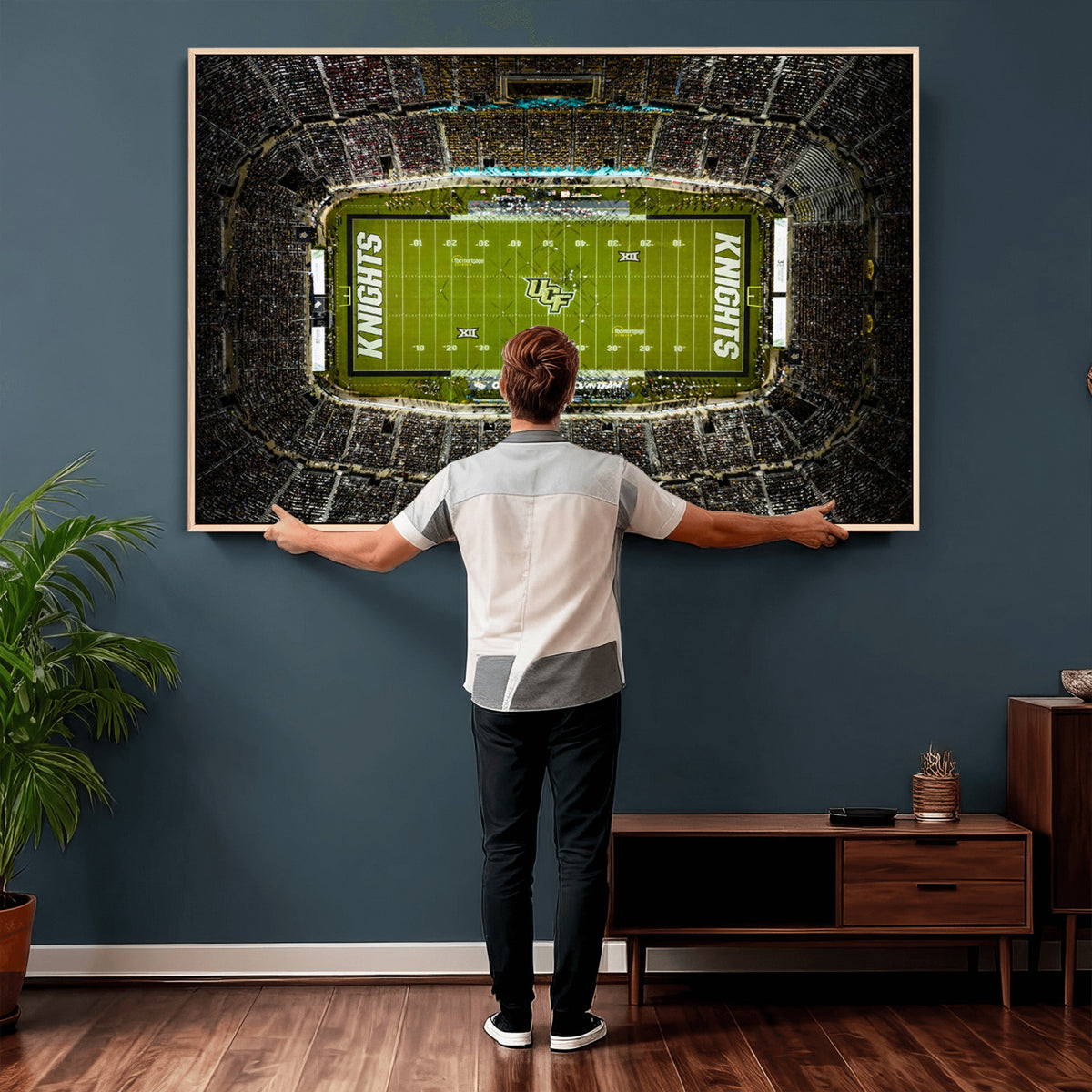 58050-MGV-CV-36X24 - UCF Knights Football Team Print - Orlando FBC Mortgage Stadium Wall Art, UCF Knights Canvas Print