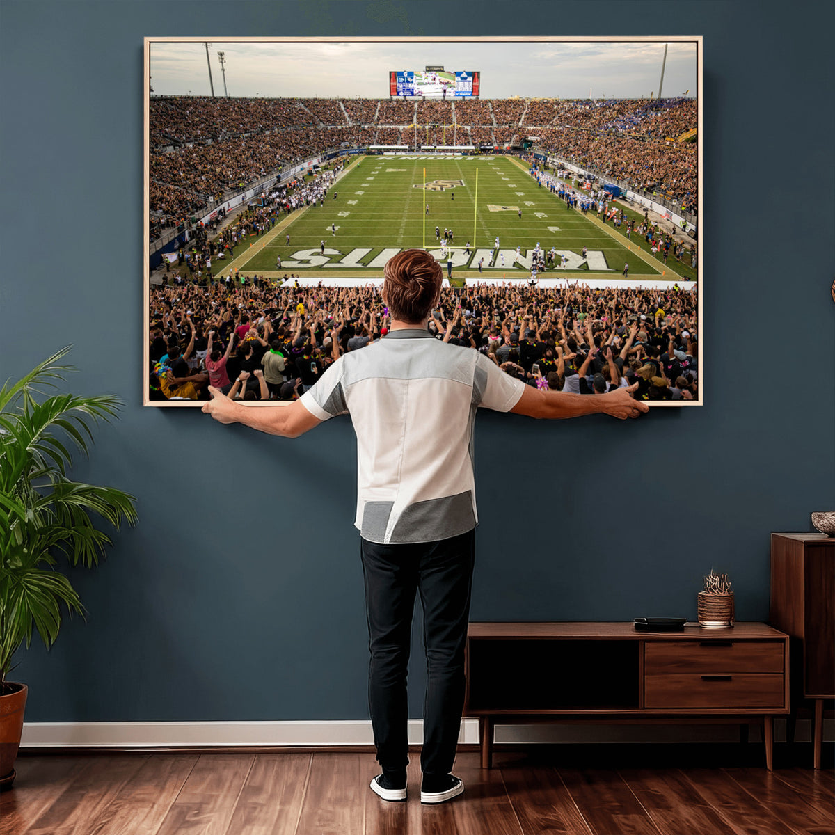 38659-MGV-CV-36X24 - UCF Knights Football Team Print - Orlando FBC Mortgage Stadium Canvas Print