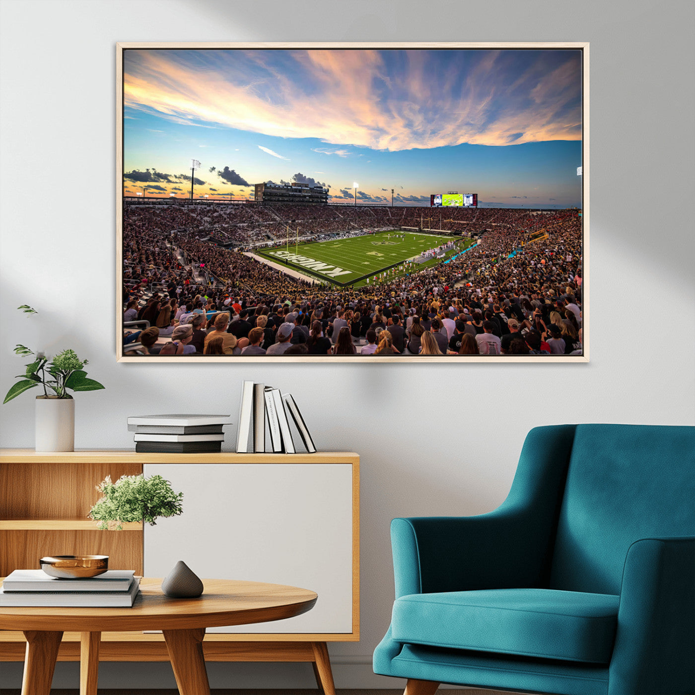 MGV-FC-36X24 - UCF Knights Football Team Print - Orlando FBC Mortgage Stadium Wall Art Canvas Print
